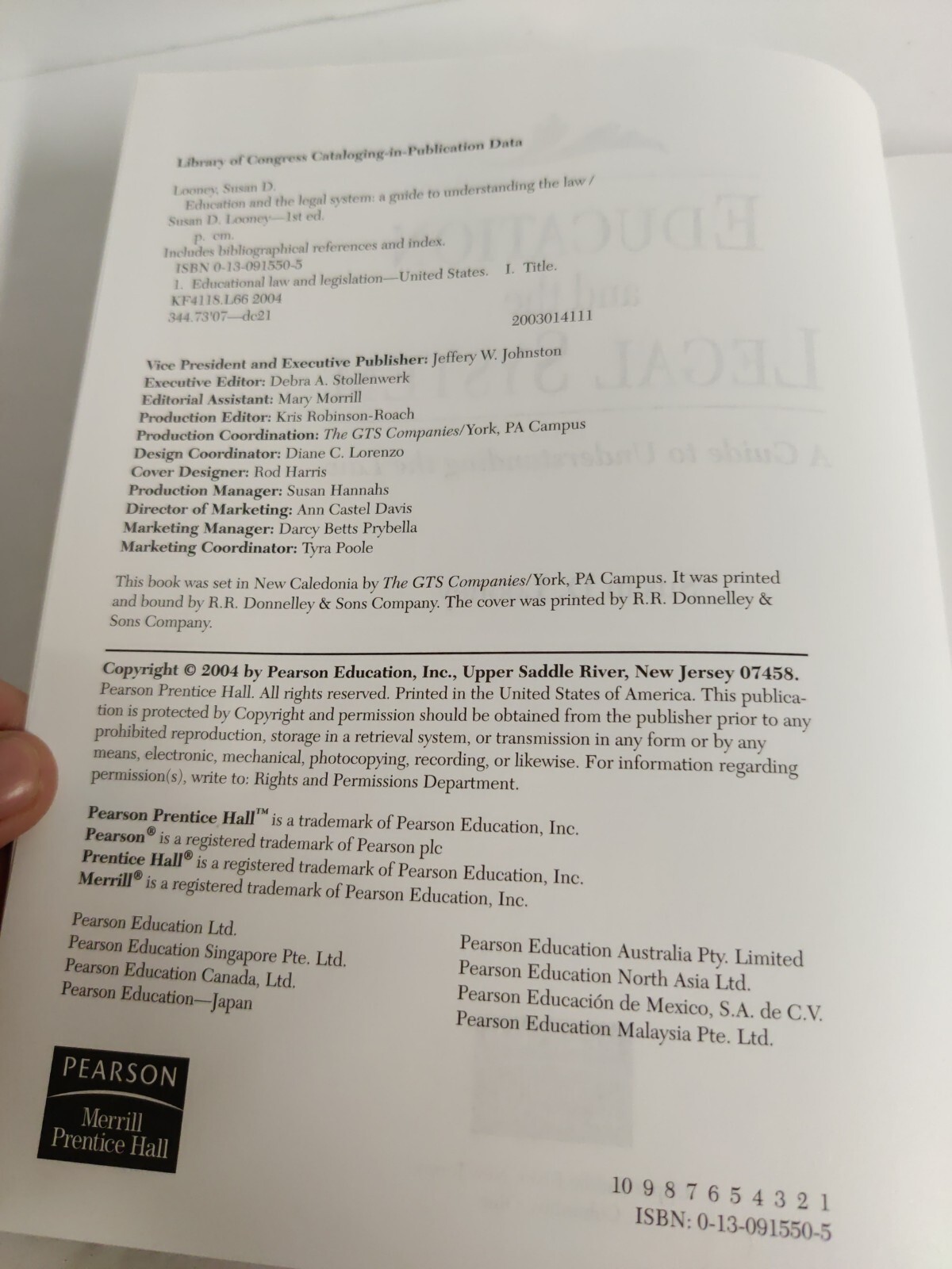 Education and the Legal System Guide to Understanding Law Susan Looney Prentice