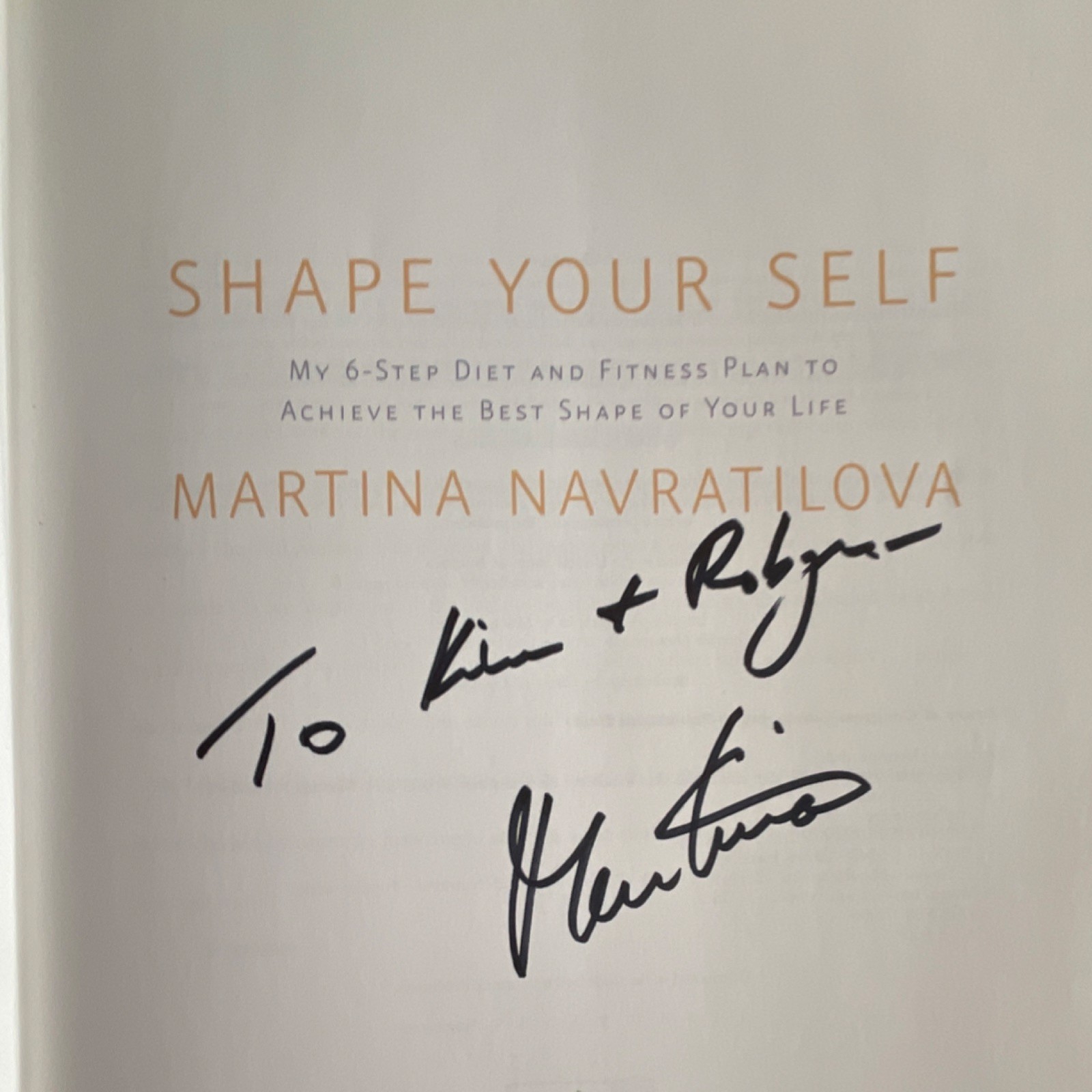 Health Fitness. Shape Your Self. Signed Martina Navratilova. Hardcovet 2006