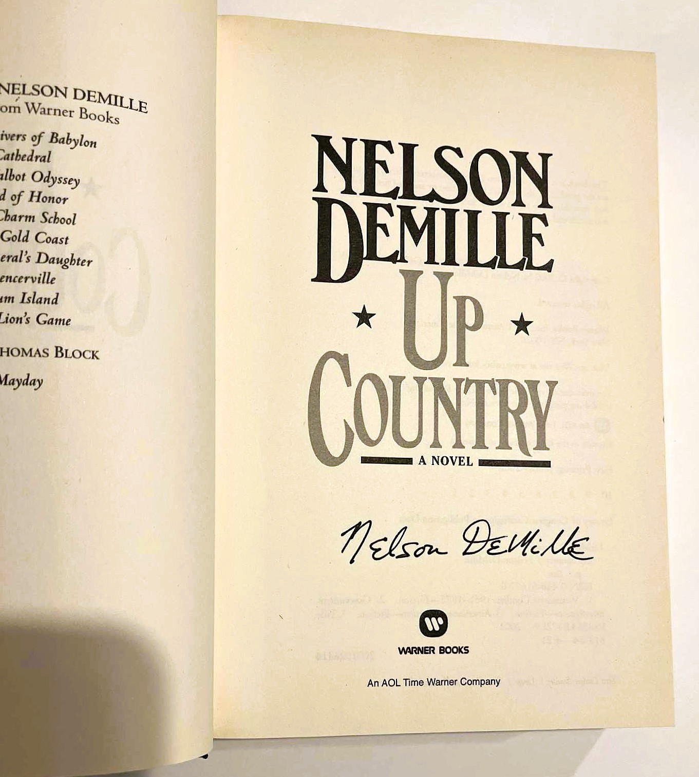 Up Country Nelson DeMille Flat SIGNED True First Edition Hardcover Dust Jacket