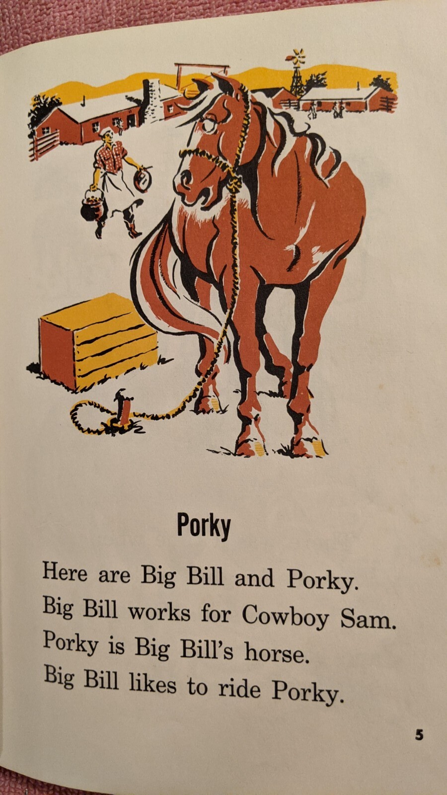 Edna Walker Chandler, COWBOY SAM AND PORKY, Benefic Press, 1961, HB, Acceptable