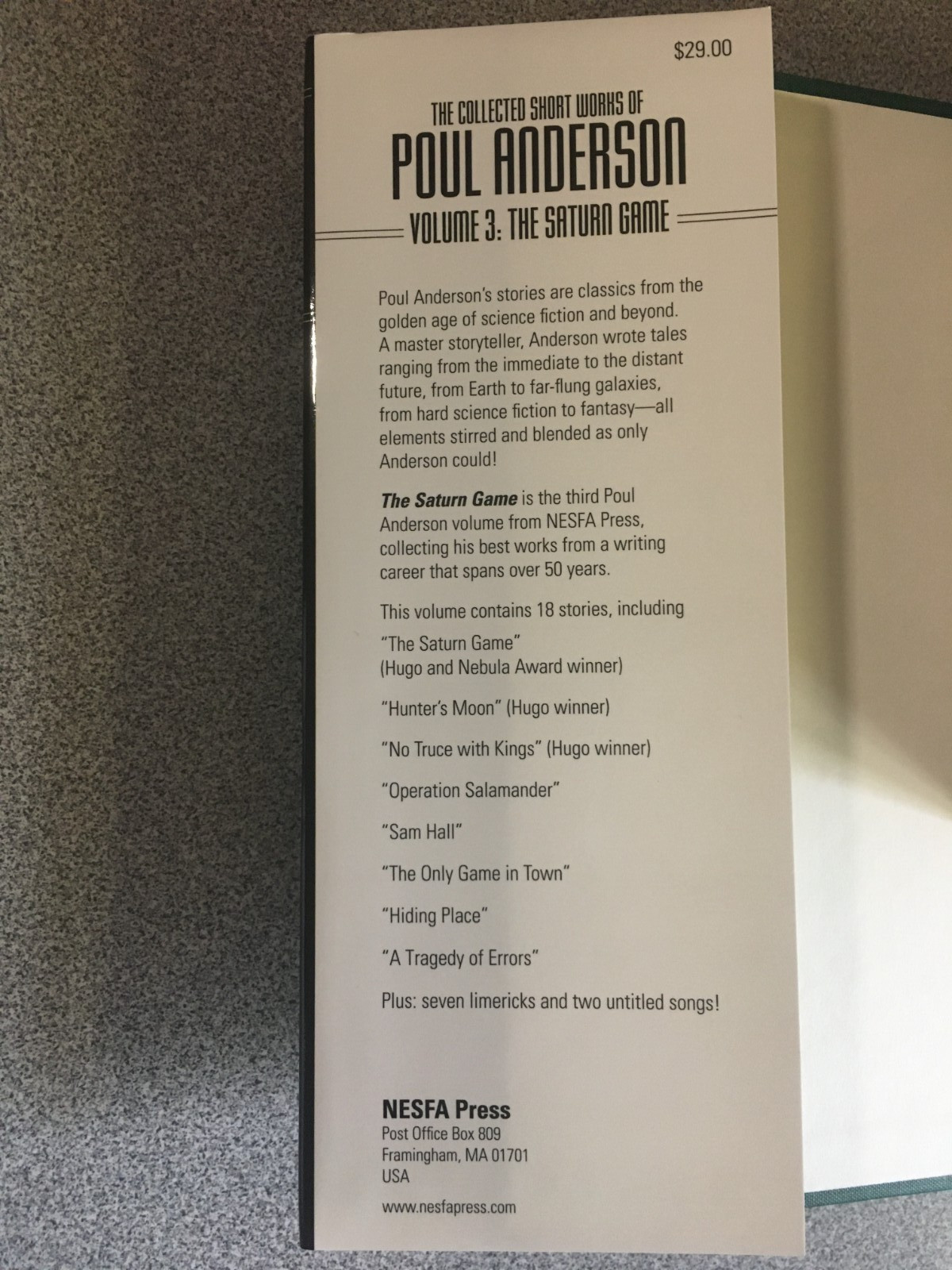 Complete Set: The Short Fiction of Poul Anderson Volumes 1-7, NESFA Press