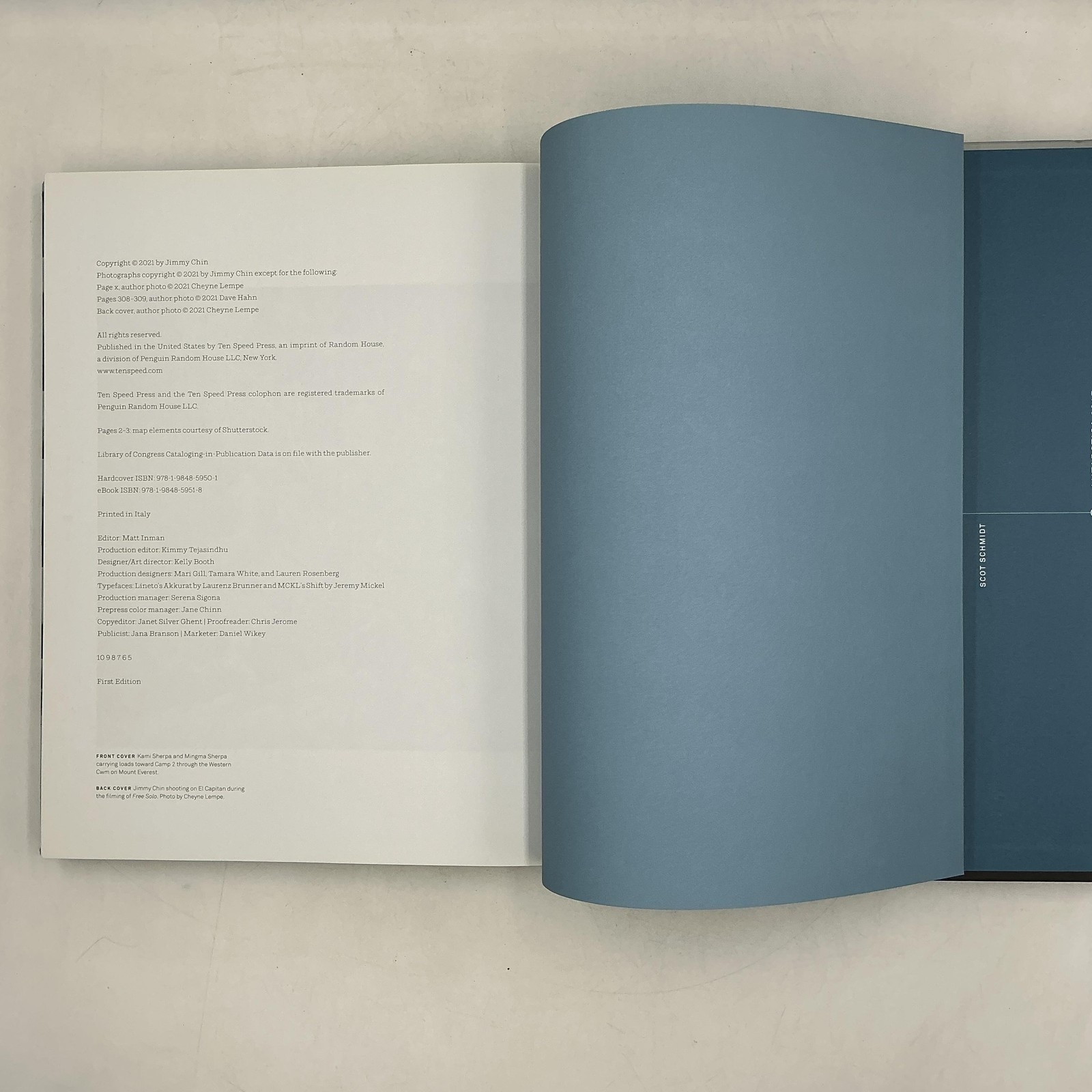 There And Back Photographs From The Edge Jimmy Chin Blue HC 2021 Ten Speed Press