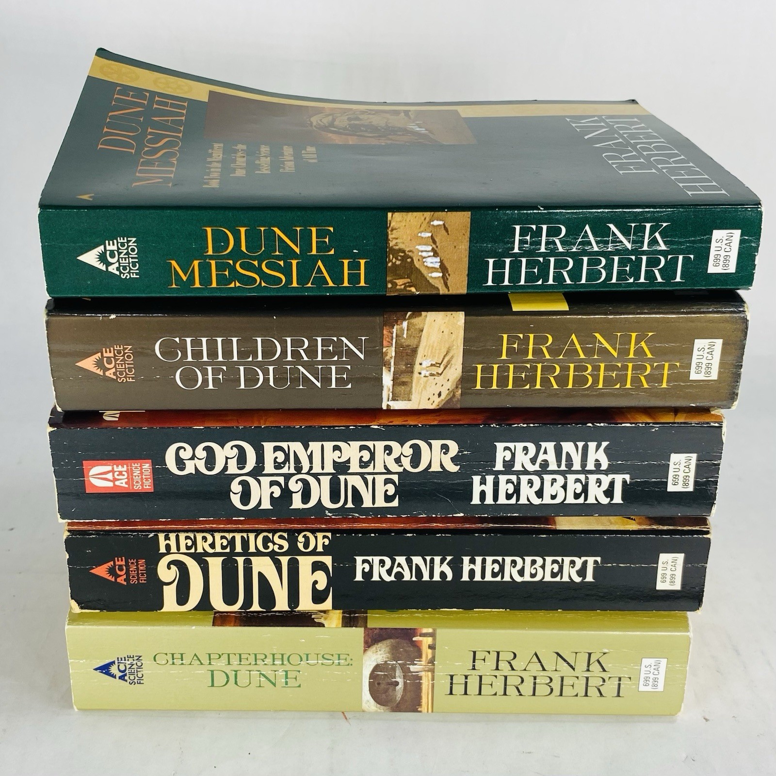 Lot of 5 Vintage DUNE Paperback by Frank Herbert Messiah, Children, God Emperor