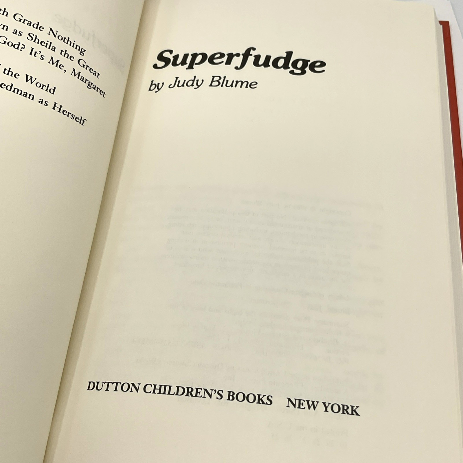 Vintage 1980 Judy Blume Super Fudge Hardcover Book Dust Jacket Doty HC DJ