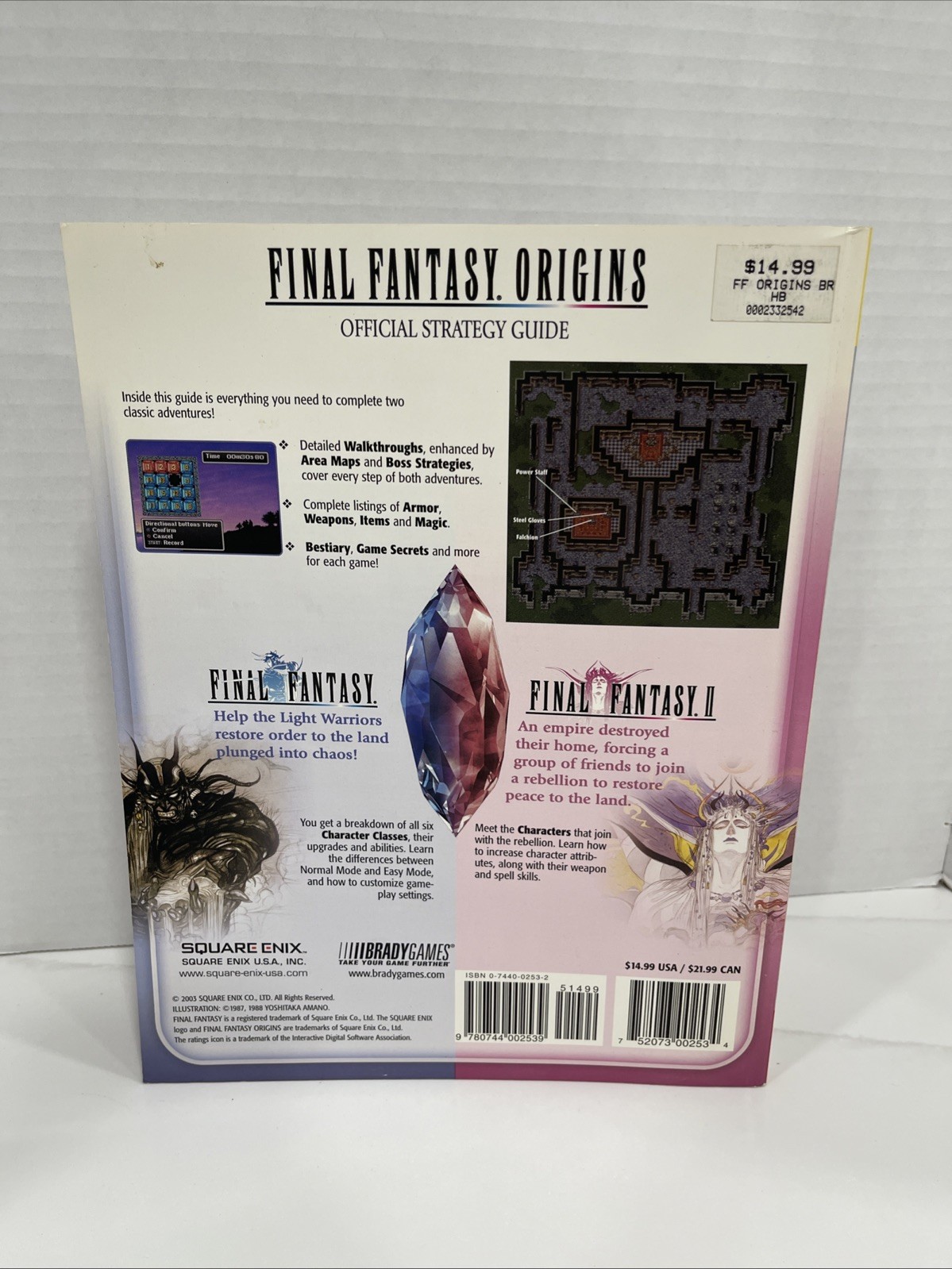 Final Fantasy Origins Strategy Guide BradyGames Sony Playstation PS1 Square Enix