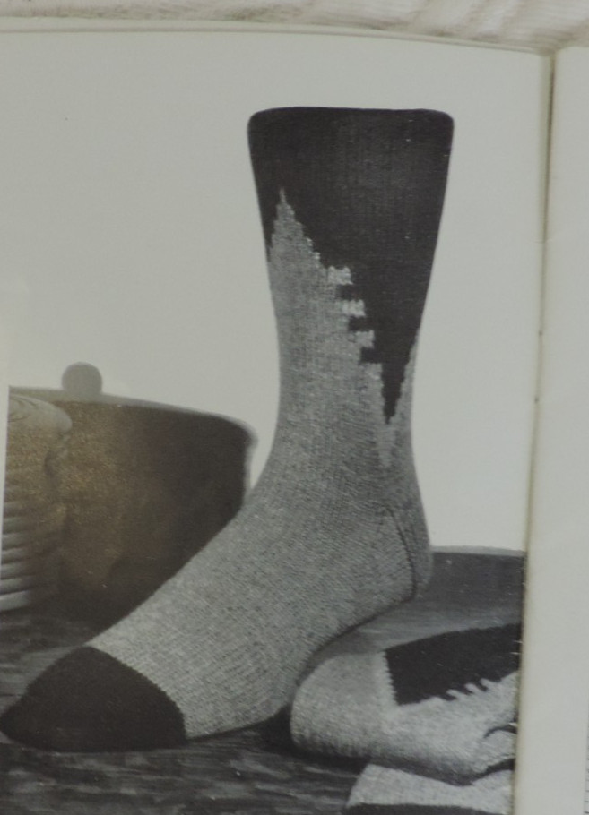 2 Knitting Socks Magazines #20/#340 Women/Men/Child Slippers/Sweater 1950s