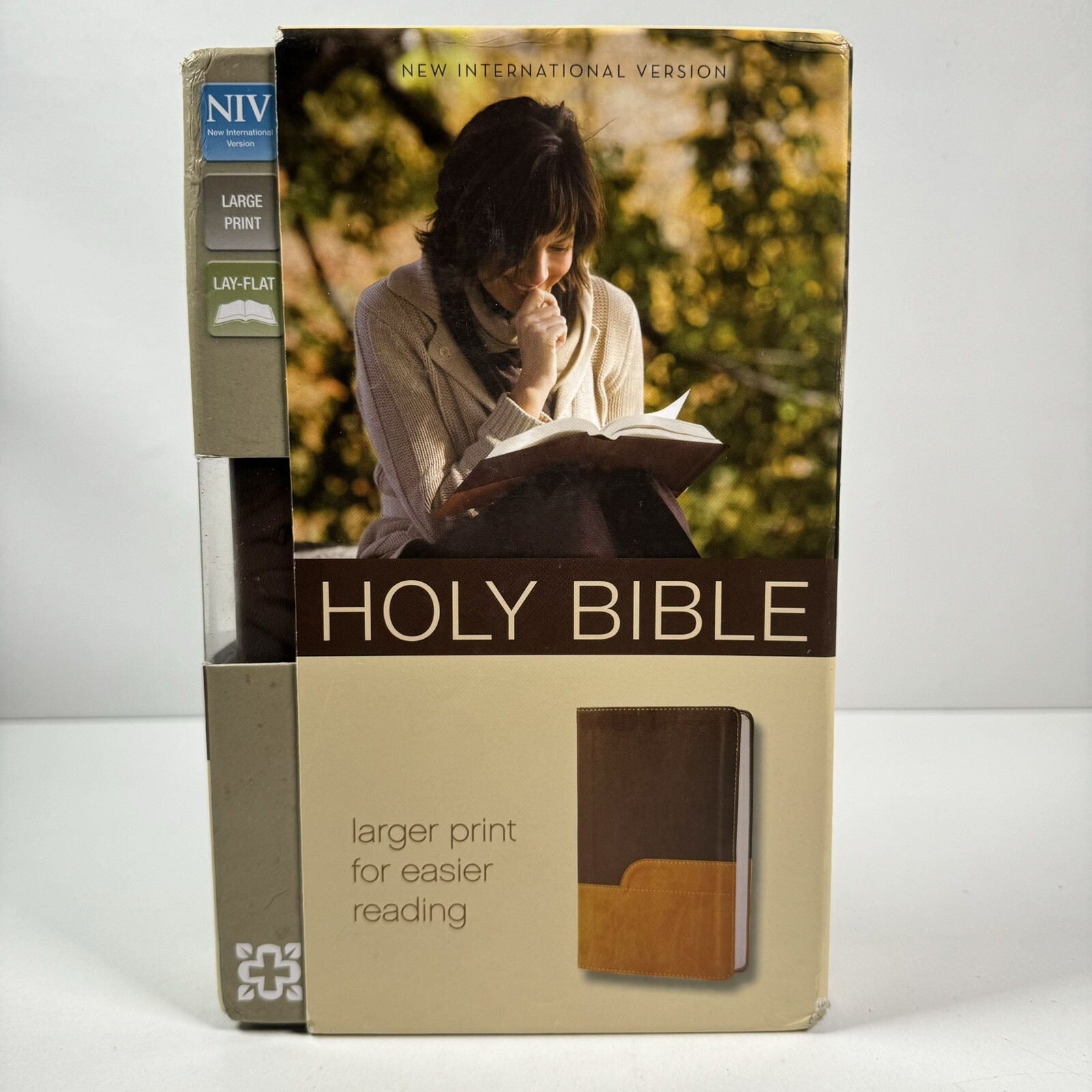 Zondervan Bible NIV Large Print Italian DuoTone Chocolate Amber NIB