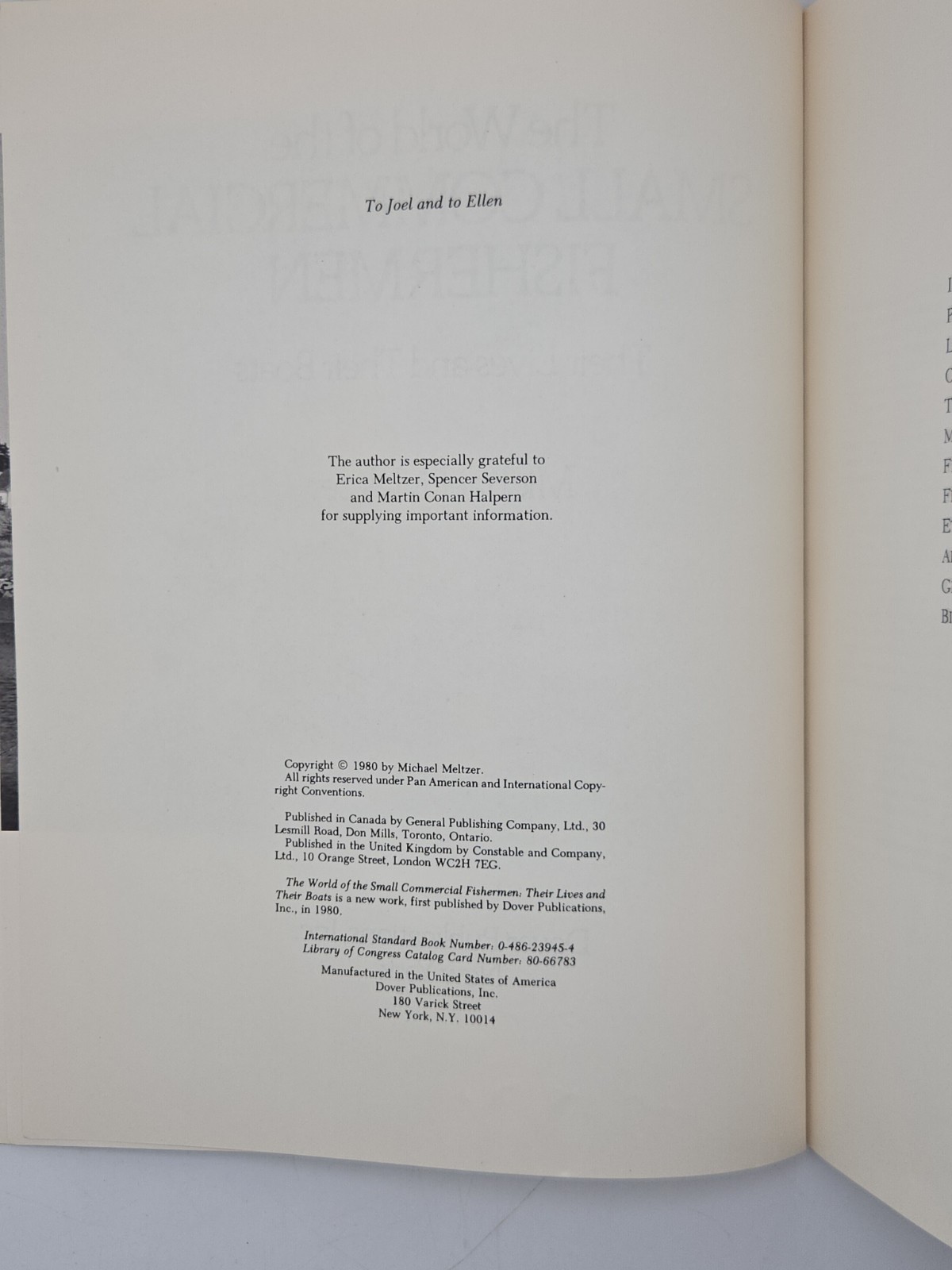 The World of the Small Commercial Fisherman Michael Meltzer 1980 Fishing Boats