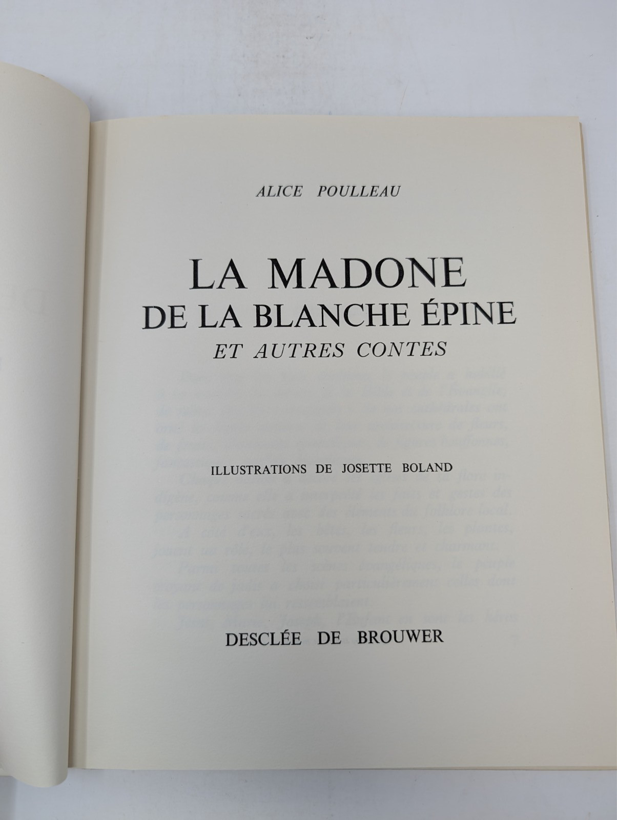 1957 LA MADONE DE LA BLANCHE EPINE by Alice Poulleau – In French – US SHIPS FREE