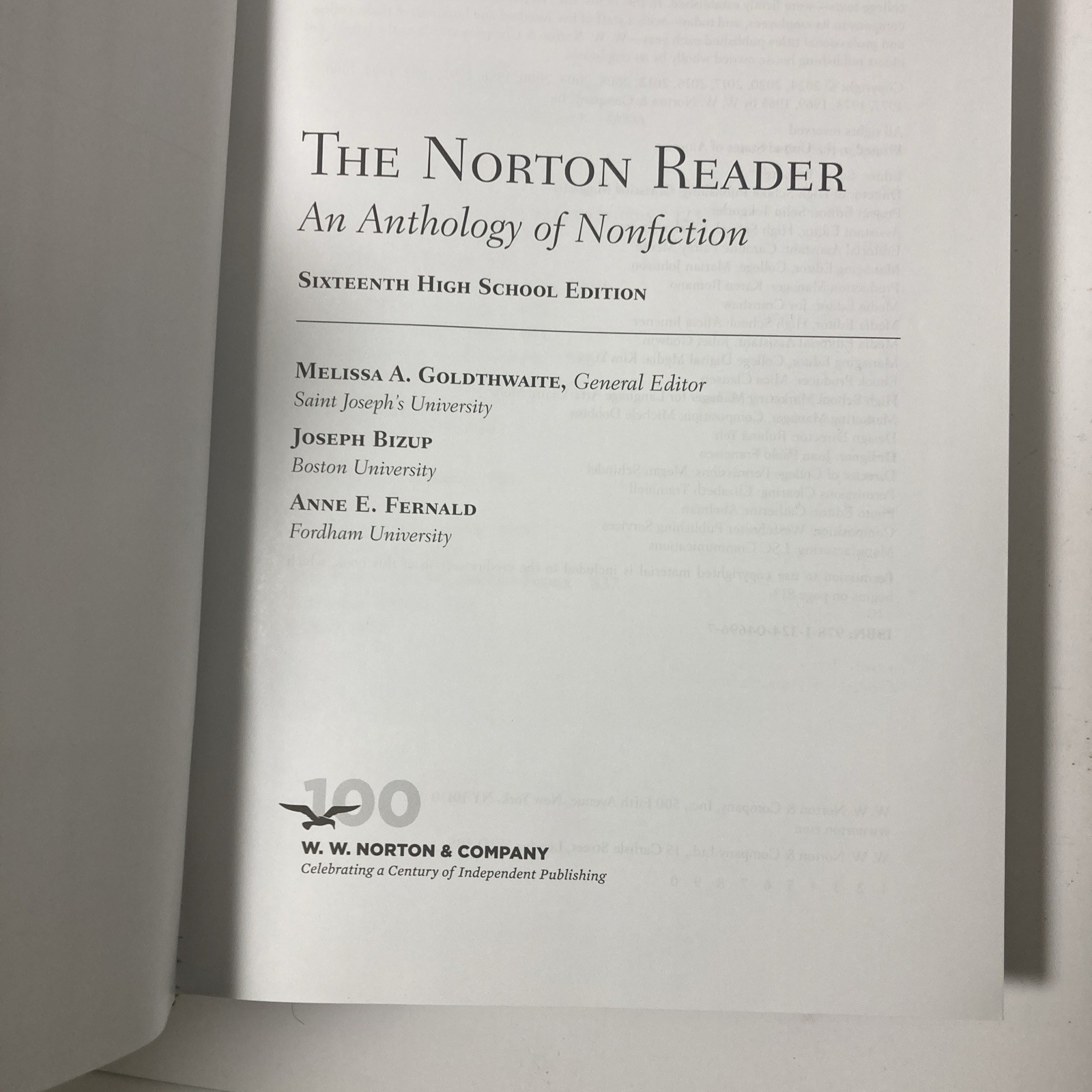 The Norton Reader High School 16th Edition | Digital Code Included