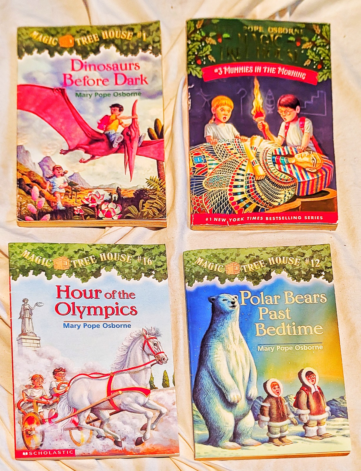 Magic Tree House Mary Pope Osborne Lot 4 Books Dinosaurs Mummies Polar Bears PB