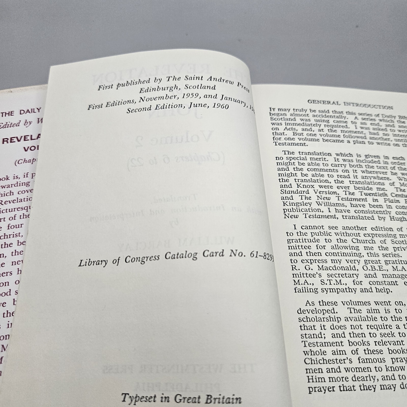 The Revelation Of John Volume 2 (1960 Hardcover DJ) William Barclay