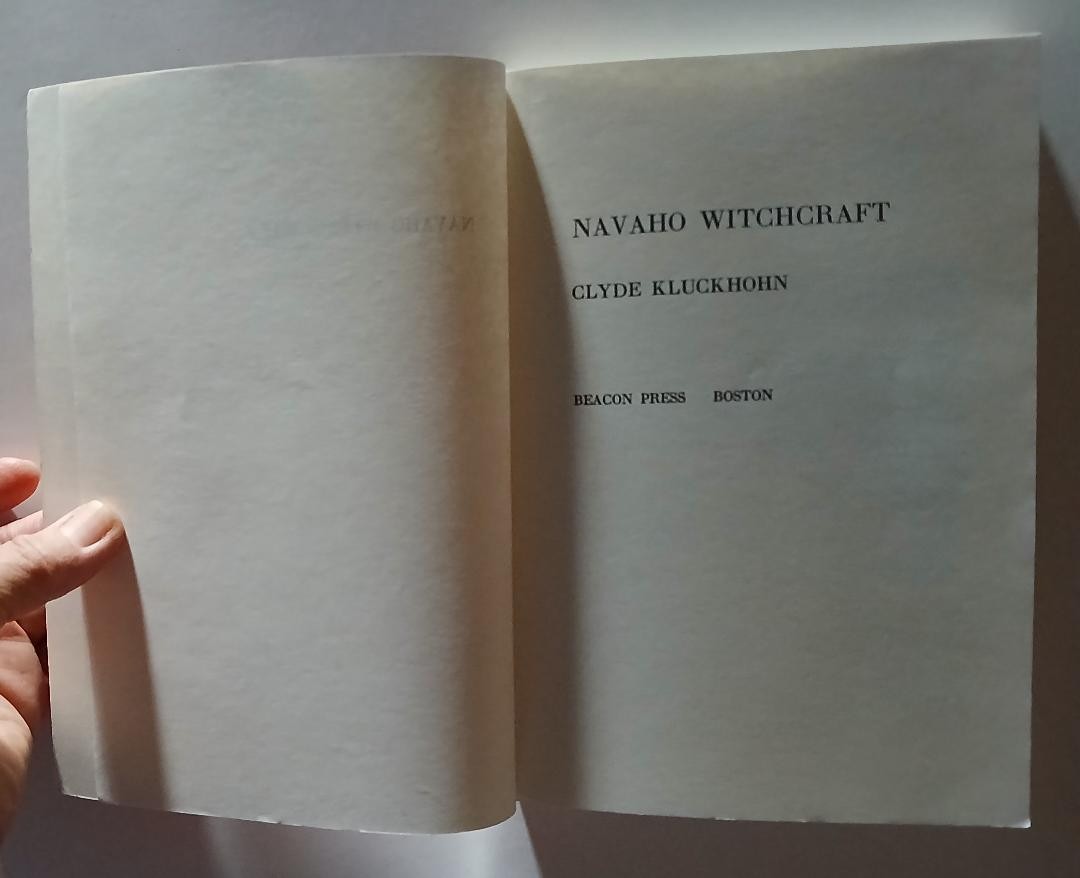 Navaho Witchcraft by Clyde Kluckhohn 1989 Reprint Beacon Edition Paperback Good