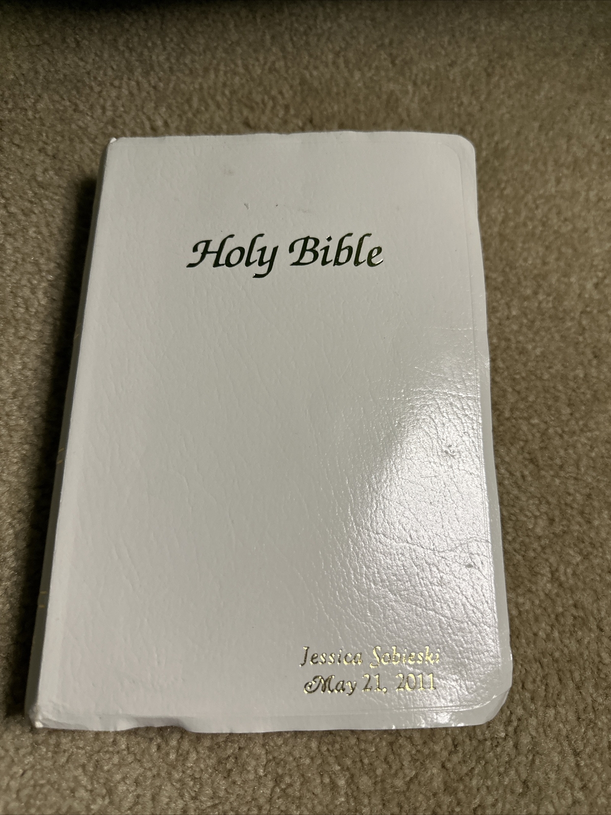 The New American Bible Catholic World Press w/ Tabs 1997 Ivory Faux Leather