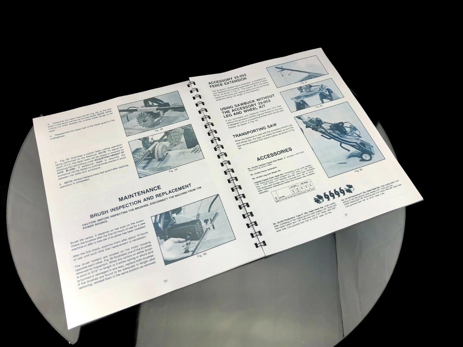 Delta Sawbuck Frame & Trim Saw 33-055 Instruction Manual User Guide SPIRAL BOUND