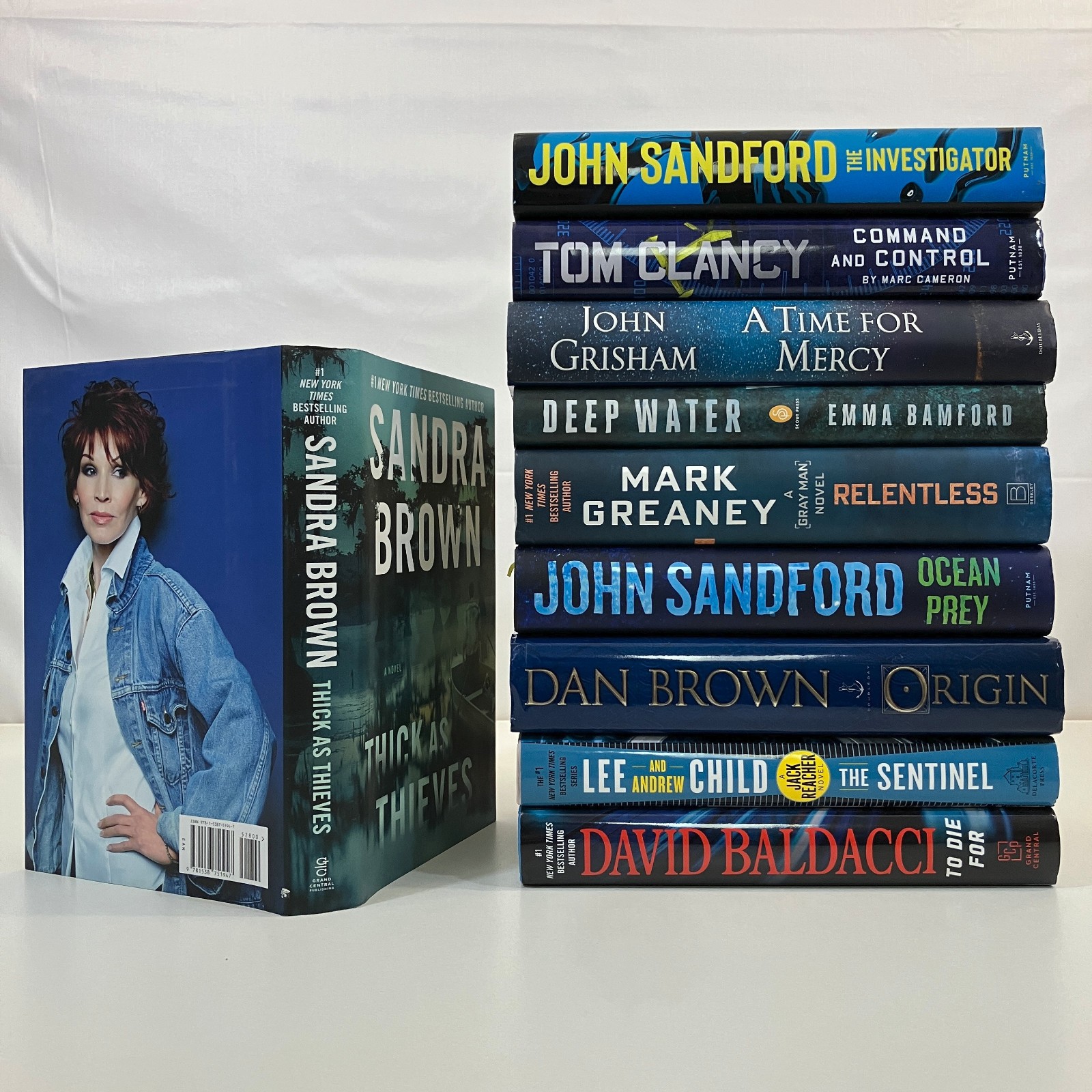 Decorator Fiction 10 Book Lot Blue Teal Mystery Thriller HCDJ Mark Greaney