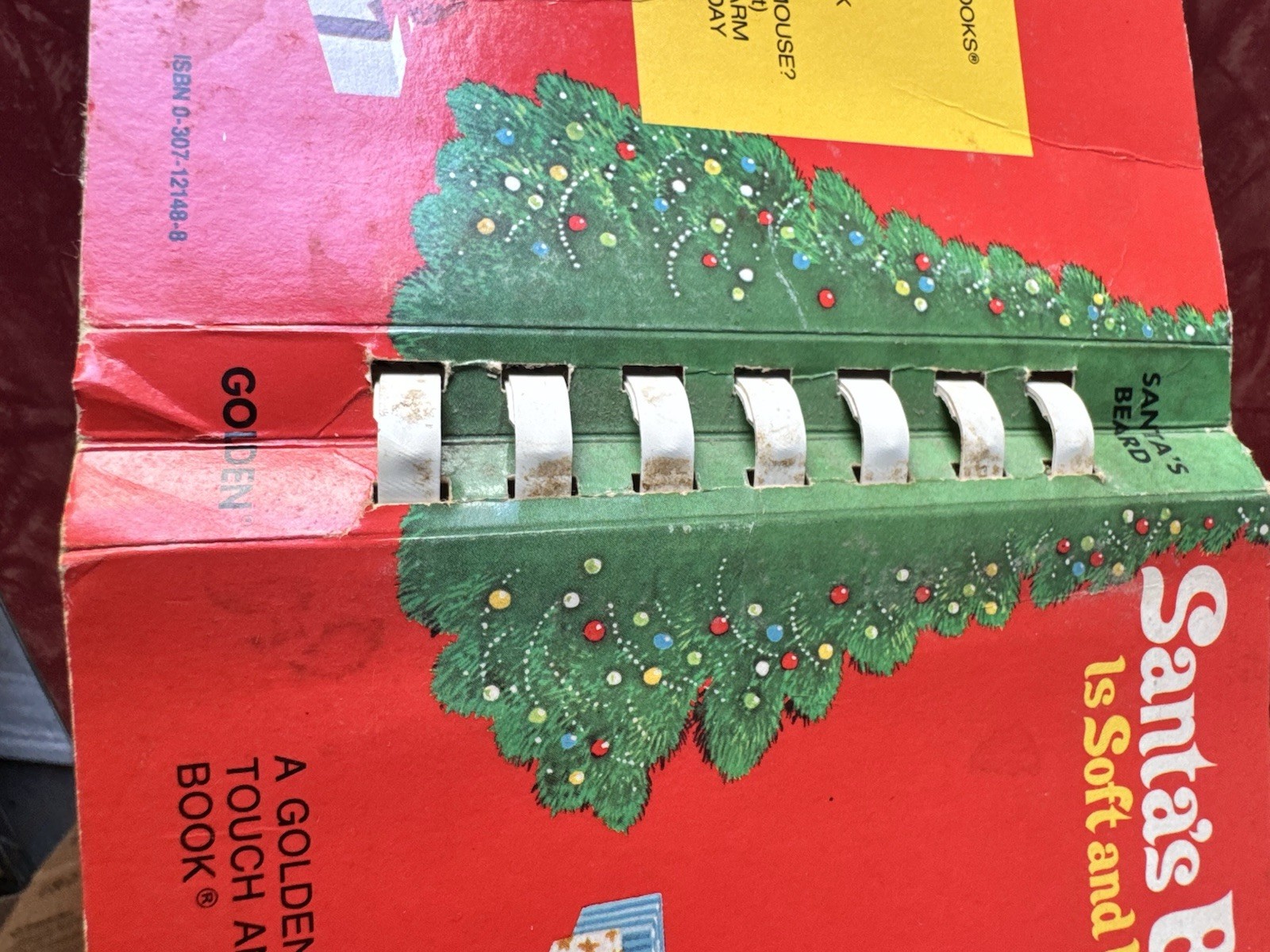 Santa’s Beard Is Soft And Warm 1974 Golden Press Touch And Feel Book Spiral