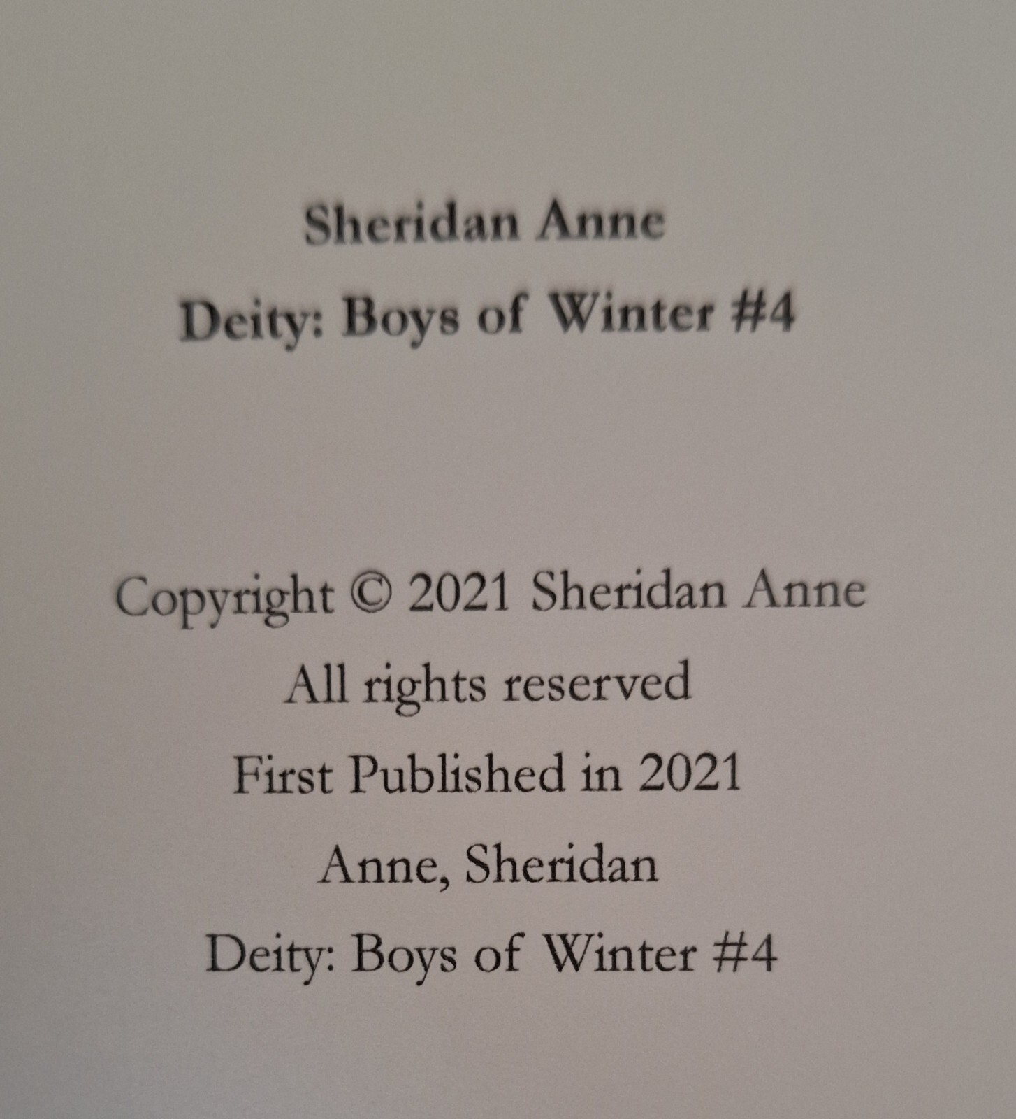 Deity by Sheridan Anne (2021) – Medium Paperback – Free 🚚