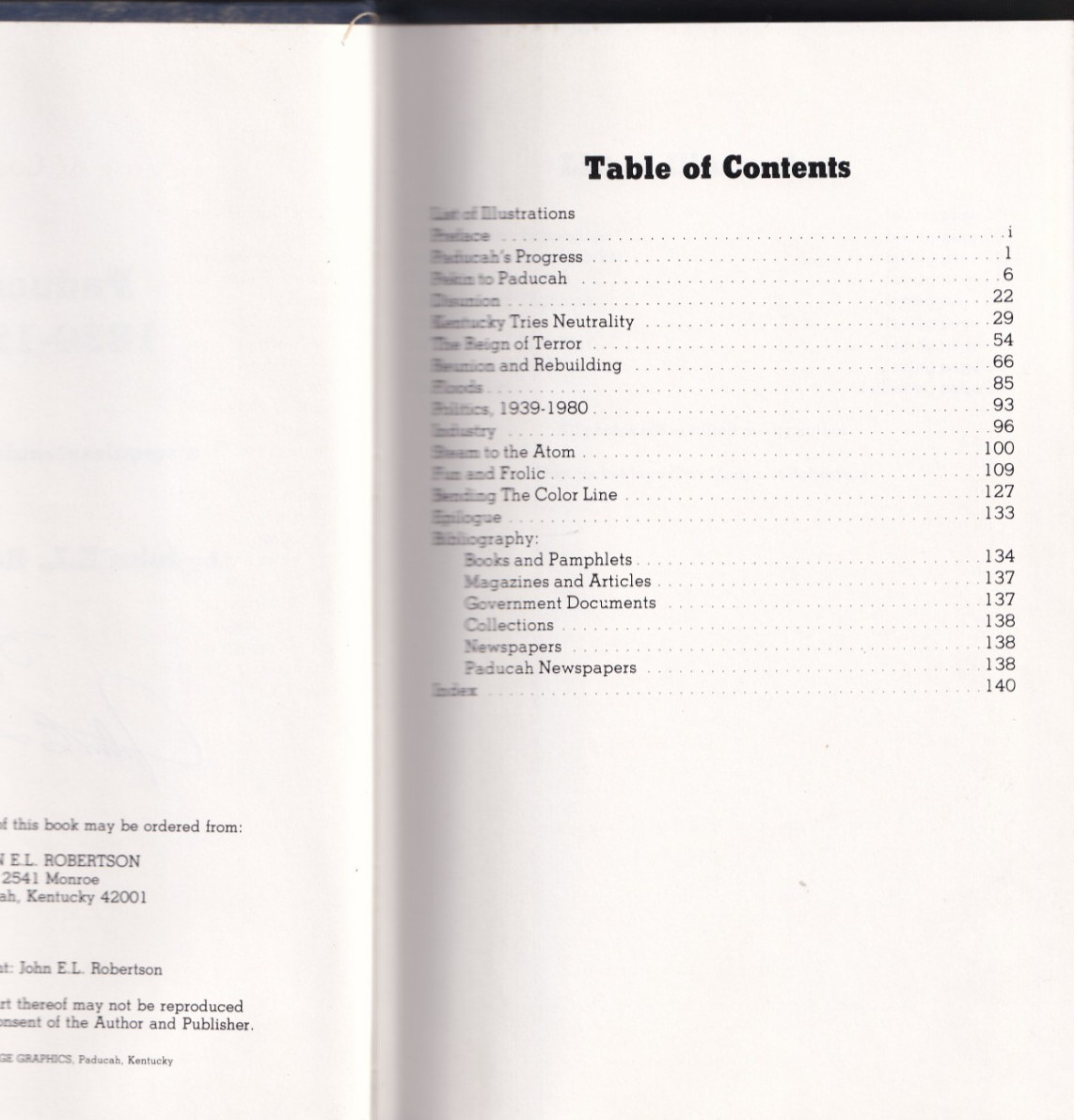 Paducah 1830-1980 (HB, 1980, 152 pages) by John E.L. Robertson (signed)