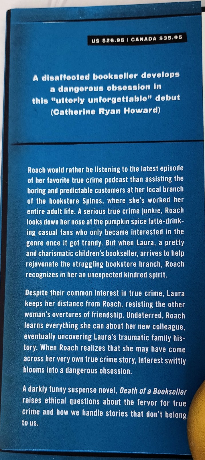 Death of a Bookseller Alice Slater 1st Edition HC 2023 Proofreader Insert