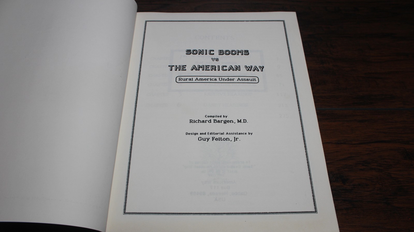 Sonic Booms vs. The American Way by Richard Bargen, MD Rural America Under Assu