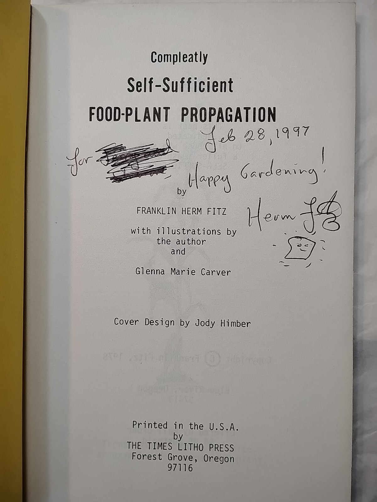 Compleatly Self-Sufficient Food-Plant Propagation 1978 Signed Herm Fitz (218)