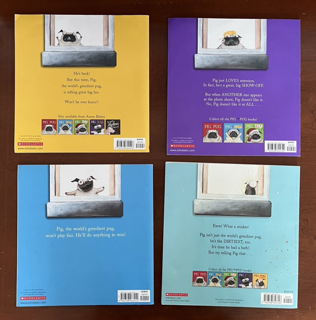 Lot of 4 PIG THE PUG Series Softcover Children’s Picture Books Aaron Blabey