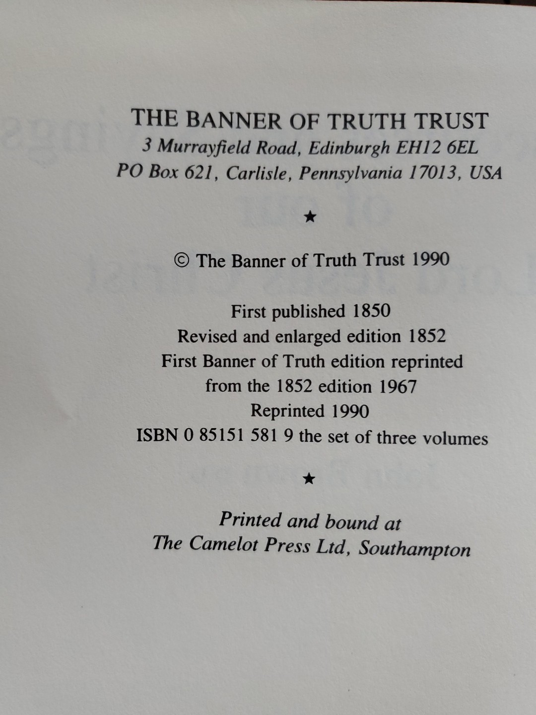 Discourses and Sayings of Our Lord Vol. 2 | John Brown | Banner of Truth Trust 1