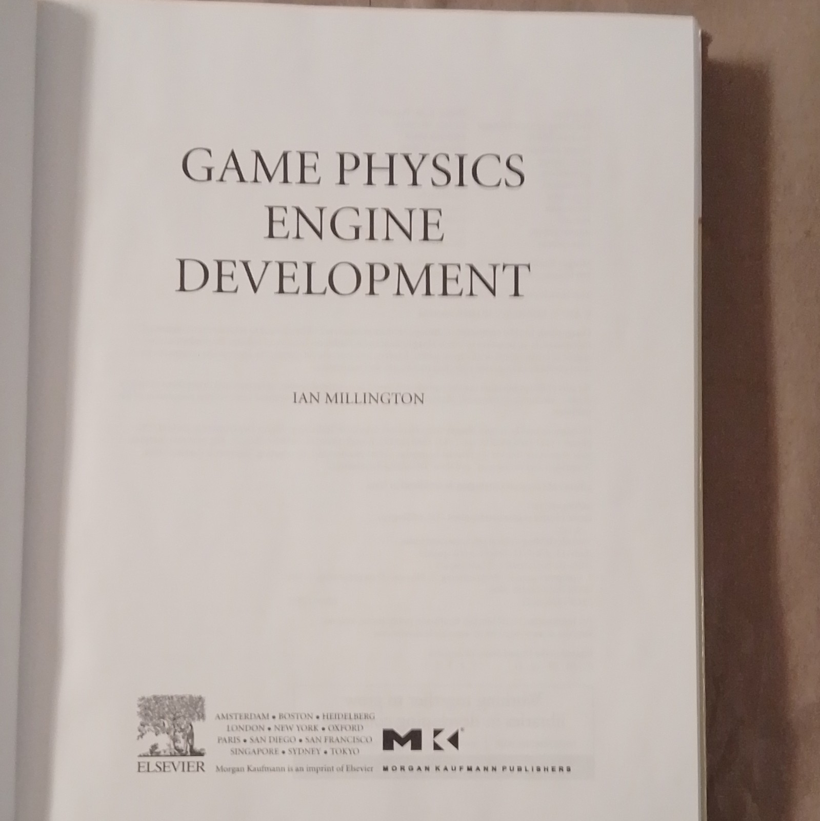 Morgan Kaufmann Game Physics Engine Development Hardcover w/ CD Millington