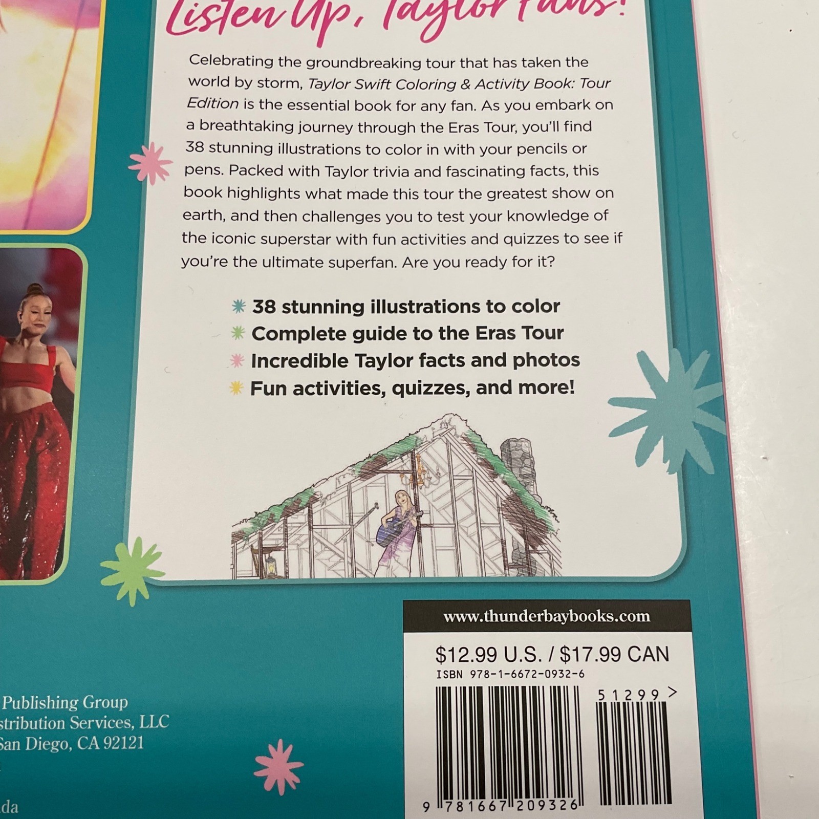 Taylor Swift Coloring & Activity Book Tour Edition Eras Tour Thunder Bay Press