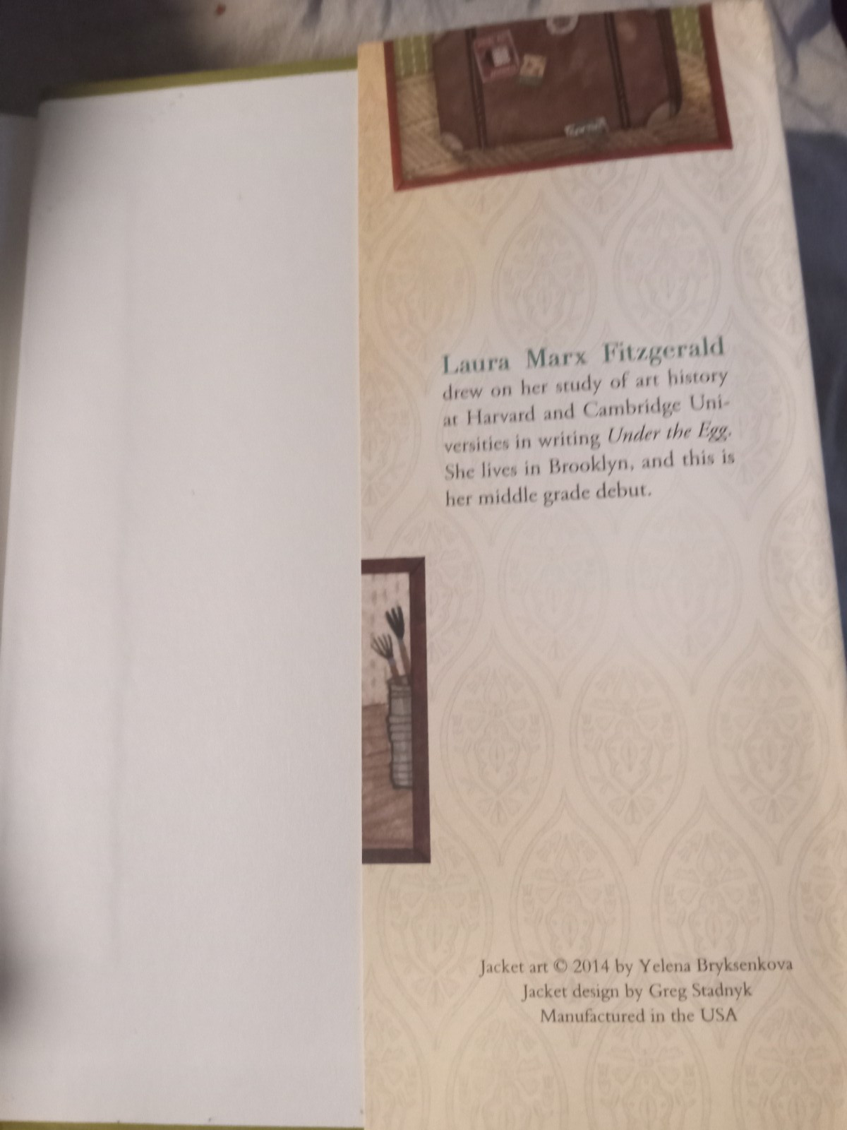 Under the Egg by Laura Marx Fitzgerald Hardcover 2014 NM