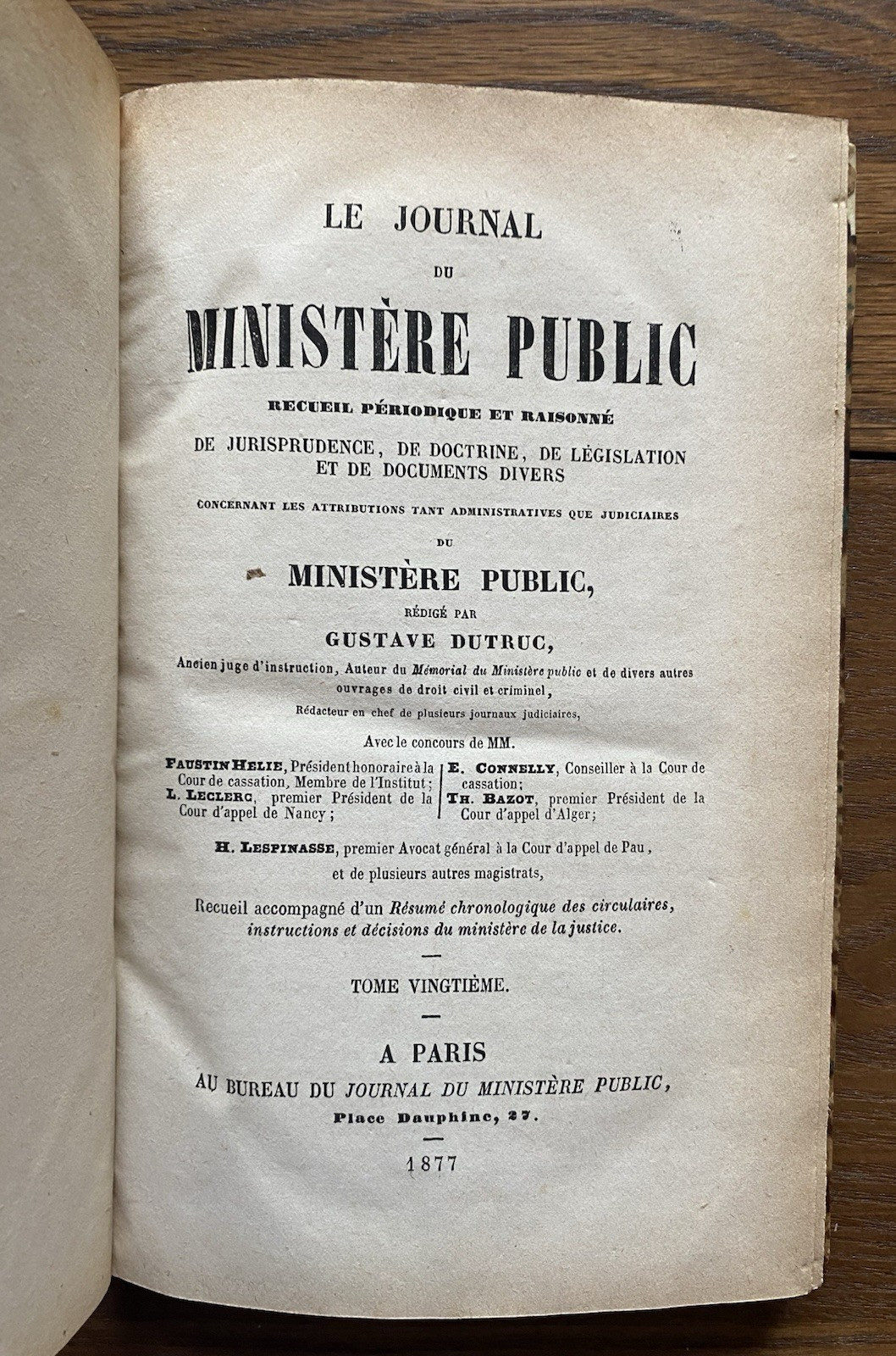 Antique French Law Books Journal du Ministere Public 6 Volume Set 1876-1881