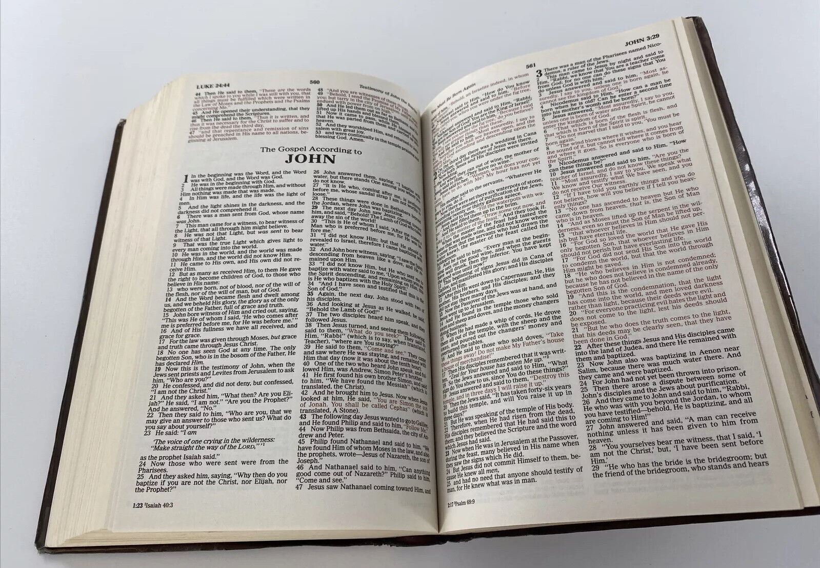 HOLY BIBLE NKJV Red Letter Nelson Dictionary Concordance Burgundy 1980 