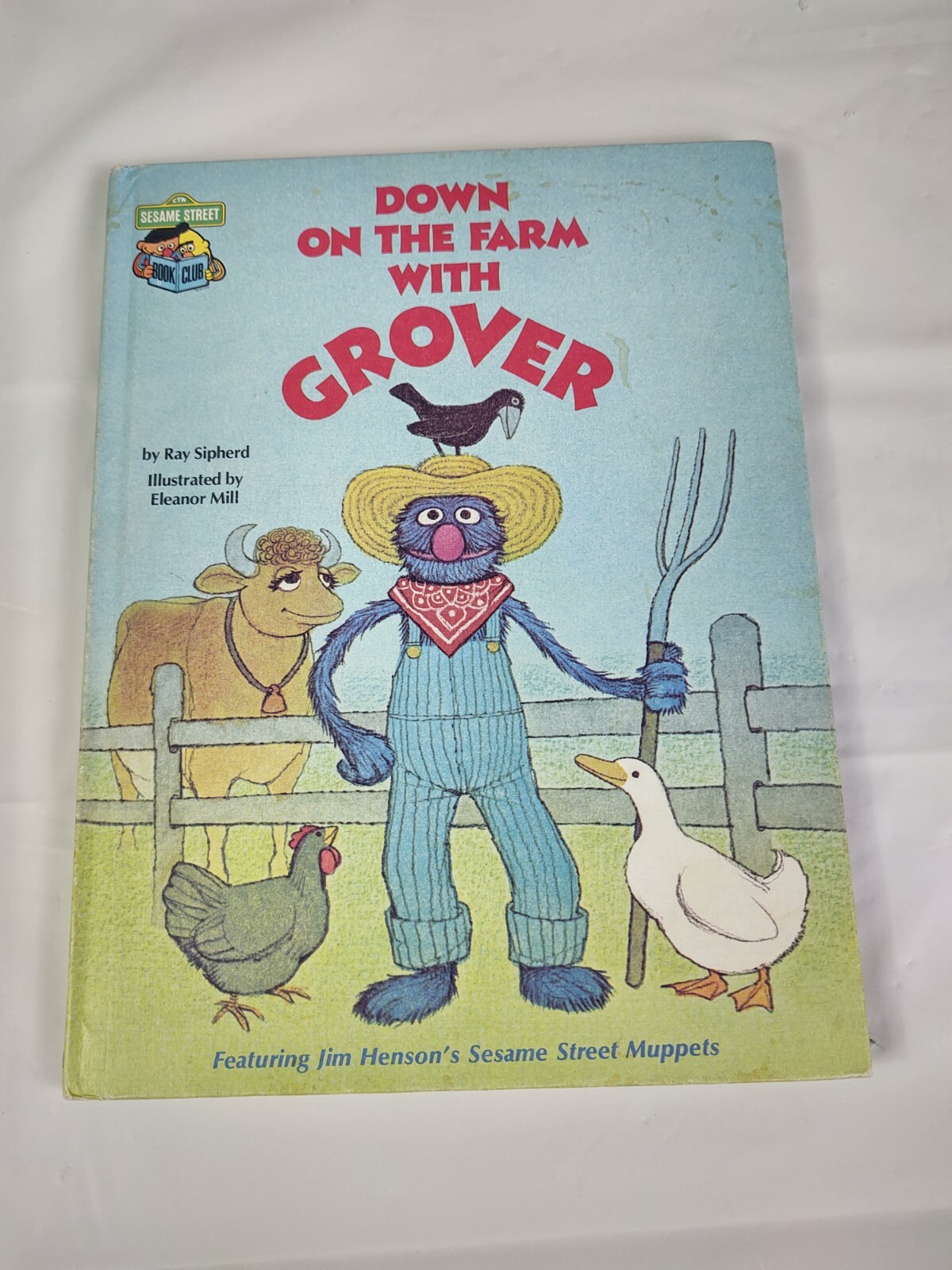 Vtg 1980 Down On The Farm With Grover Book Sesame Street Book Club Golden CTW