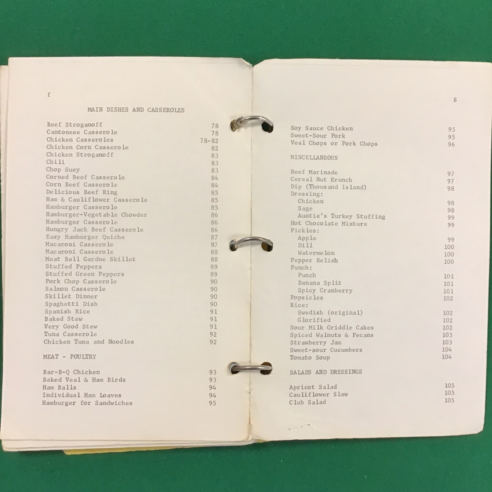 Monmouth Illinois 1st Lutheran Church spiral Vtg 1974 Cookbook SEE INDEX PHOTOS