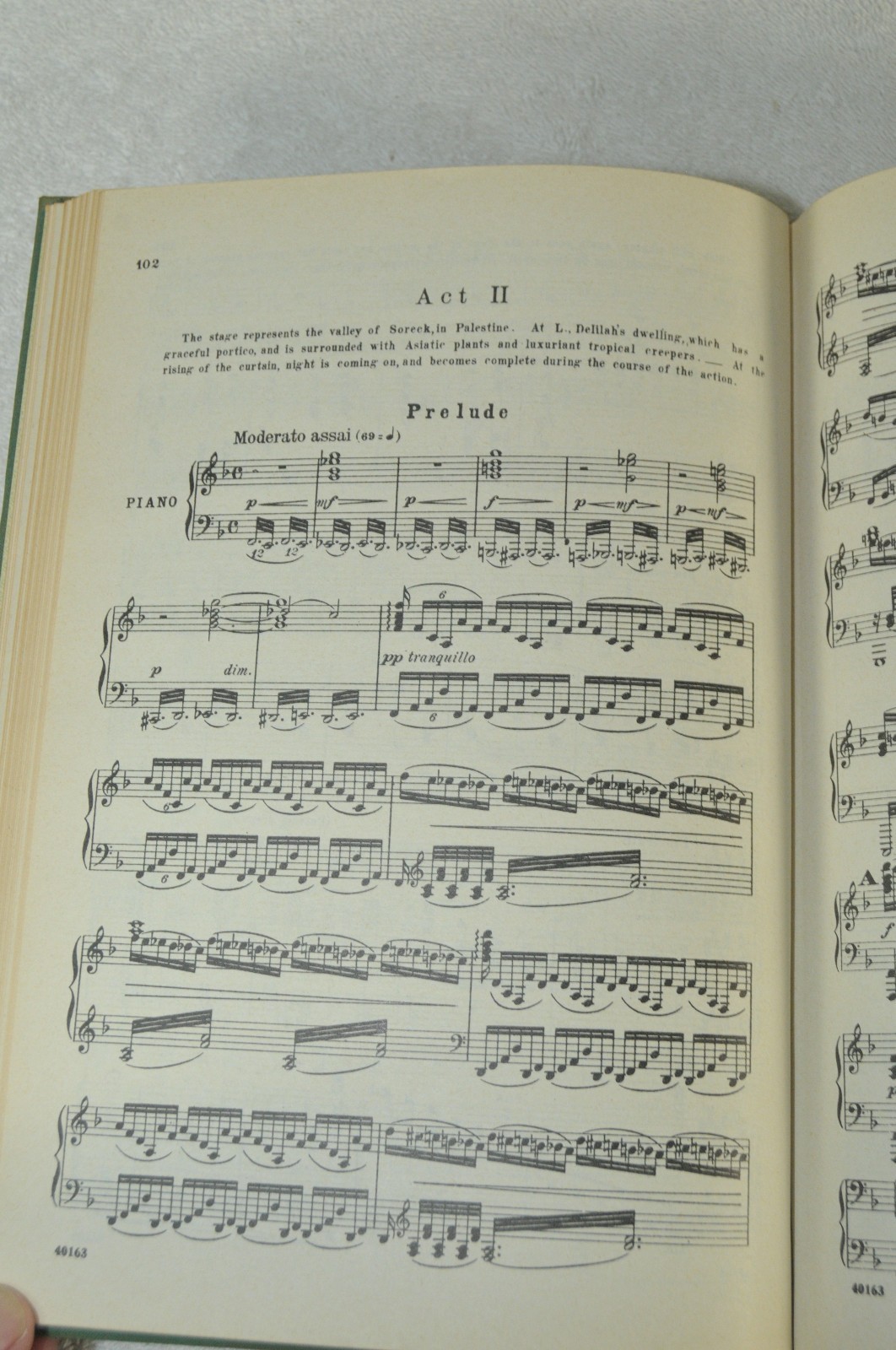 SAMSON AND DELILAH AN OPERA IN THREE ACTS VOCAL SCORE By Saint-Saens HC c1892