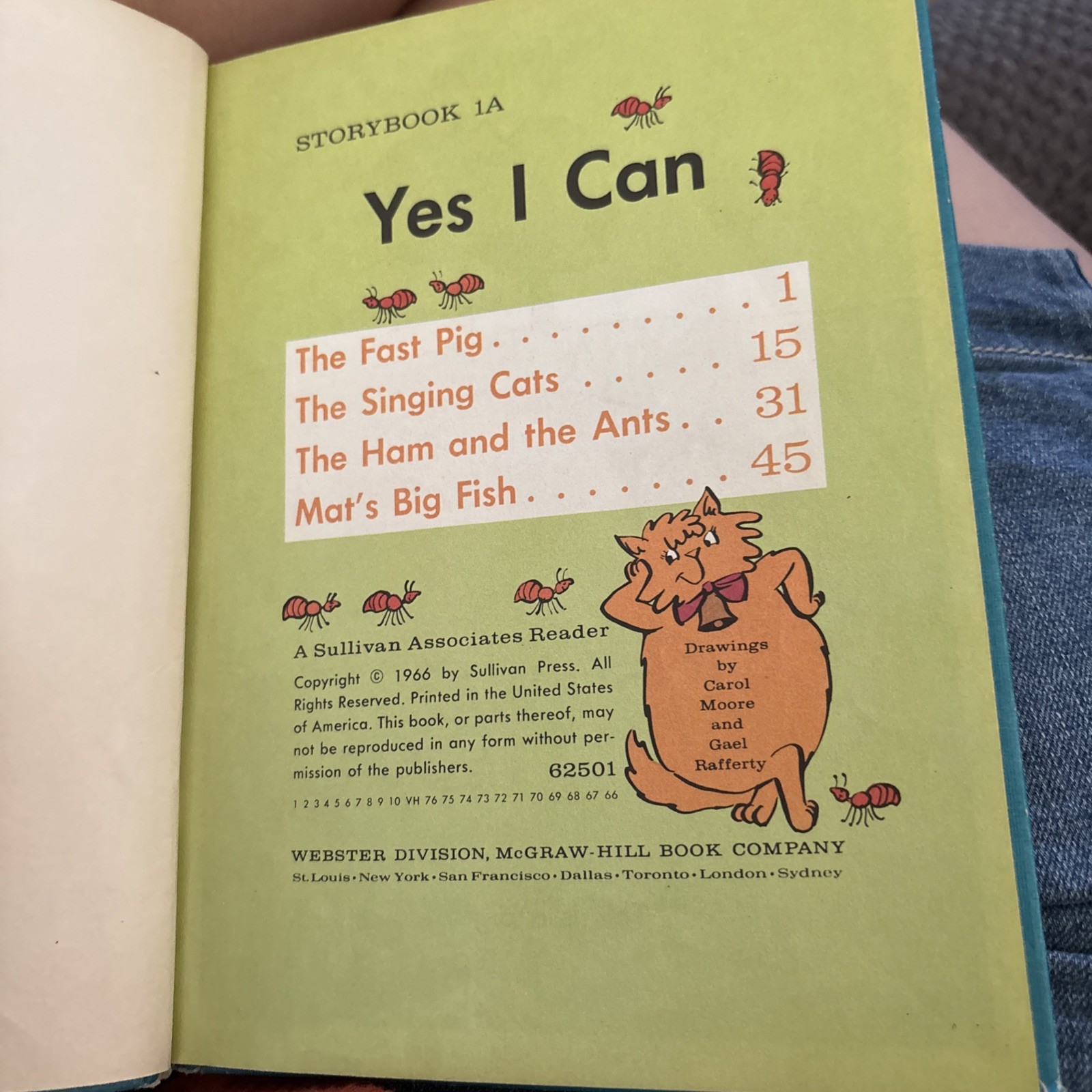 Yes I Can 1A Children’s book vintage 1966 The Fast Pig Singing Cats Ham & Ants M