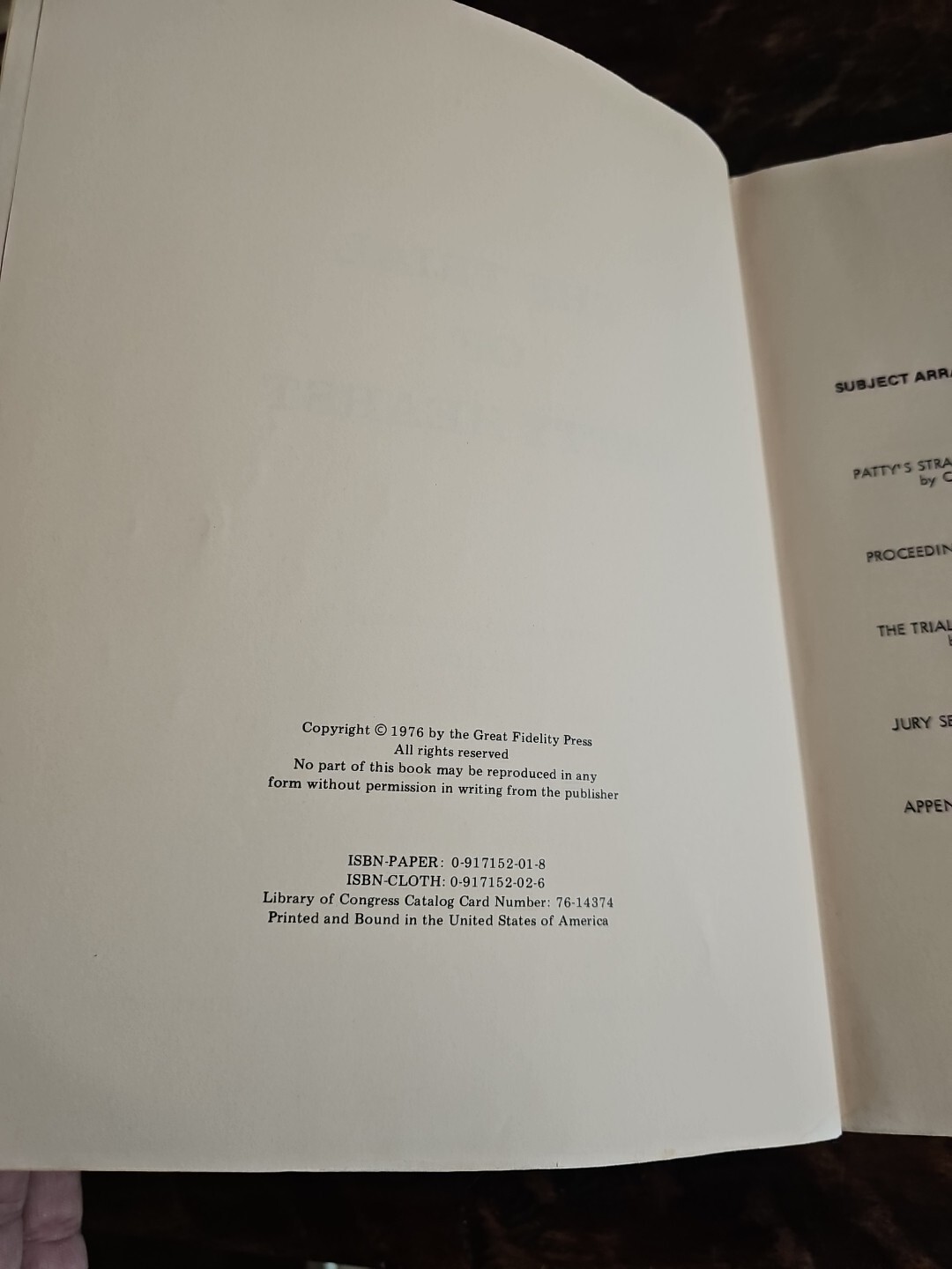 The Trial Of Patty Hearst 1976 The Great Fidelity Press