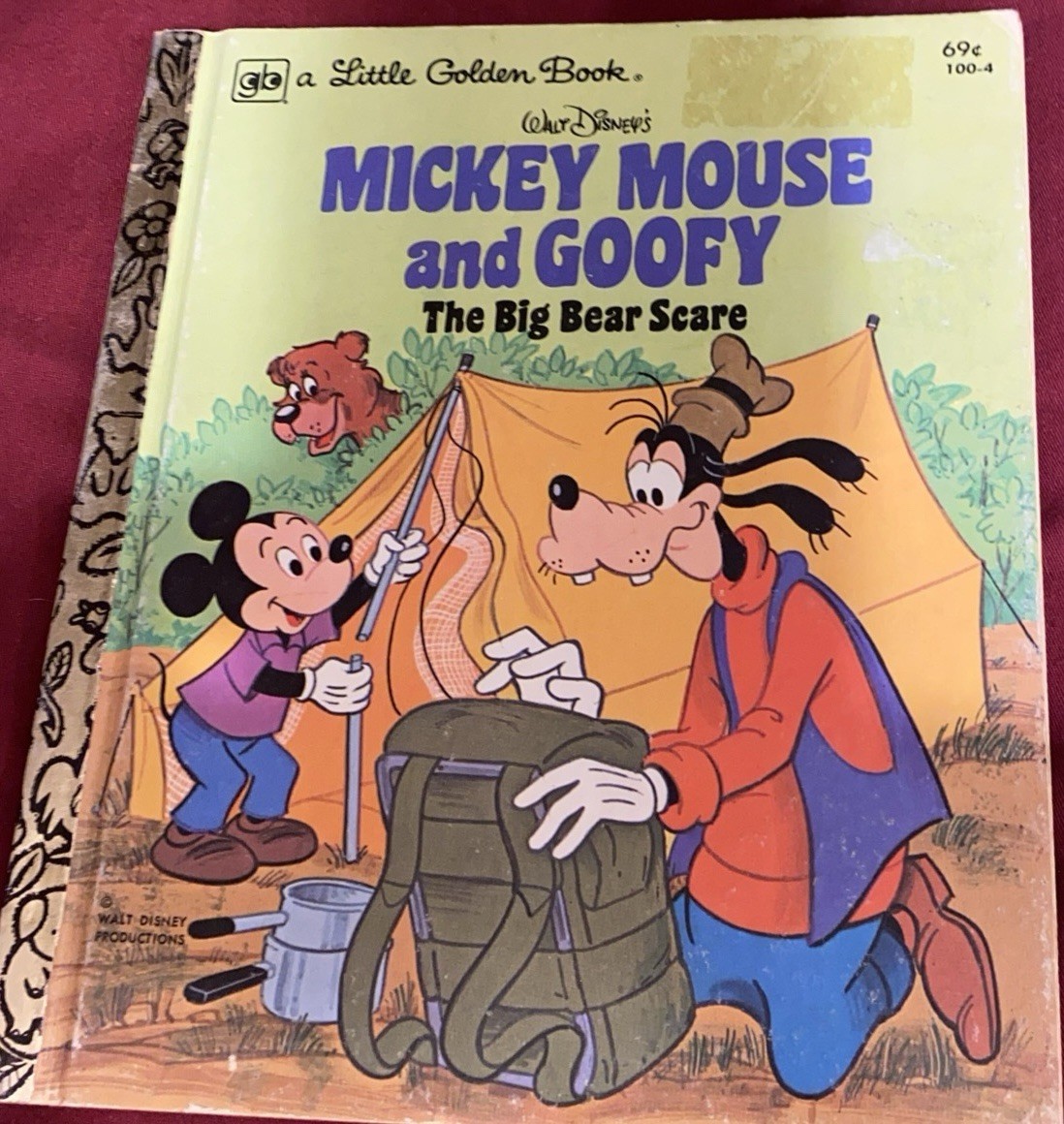 A Little Golden Book Mickey Mouse And Goofy The Big Bear Scare Vintage 1978