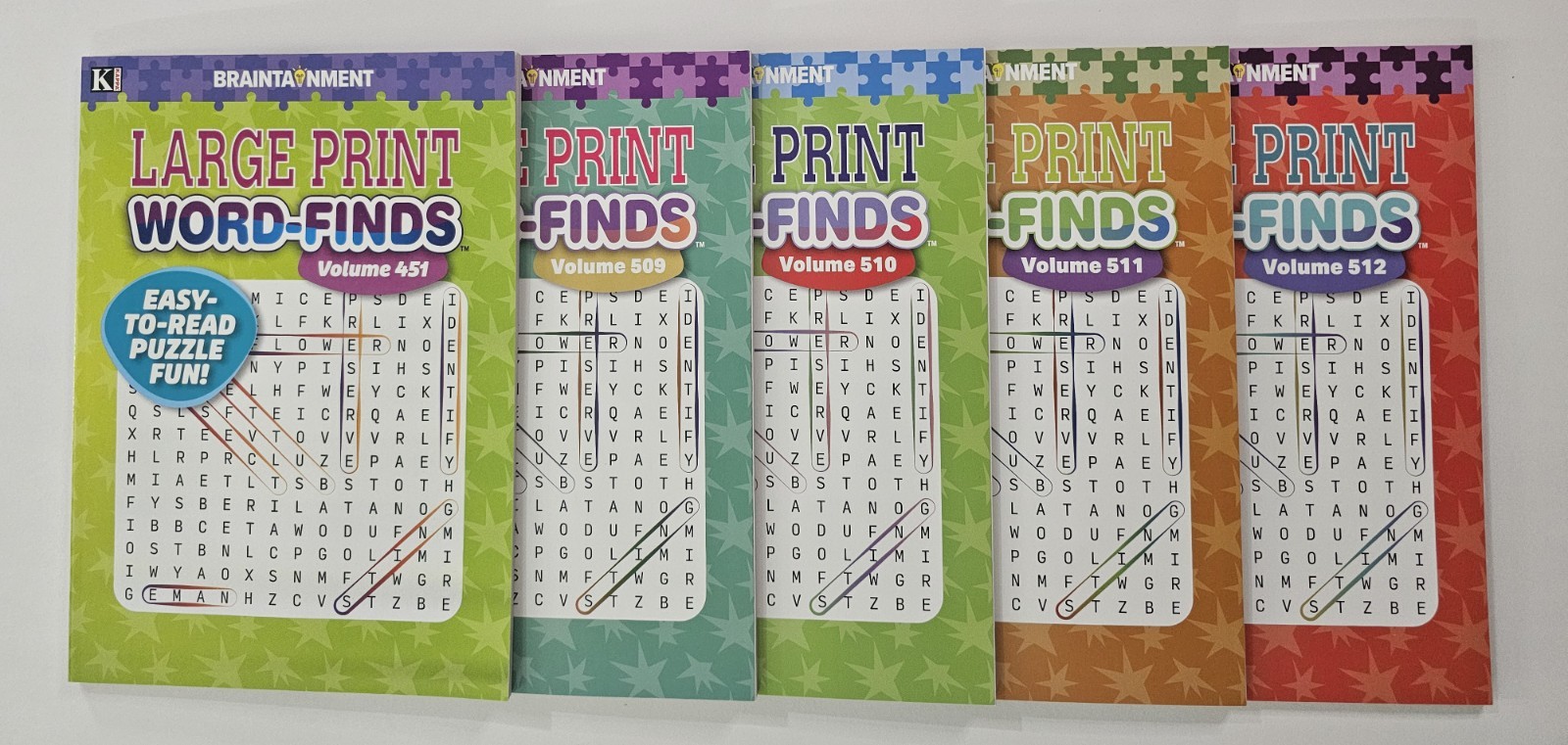 5 New Large Print Word-Finds Puzzle Books Kappa Games Vol #451-512~ Search,Hunt