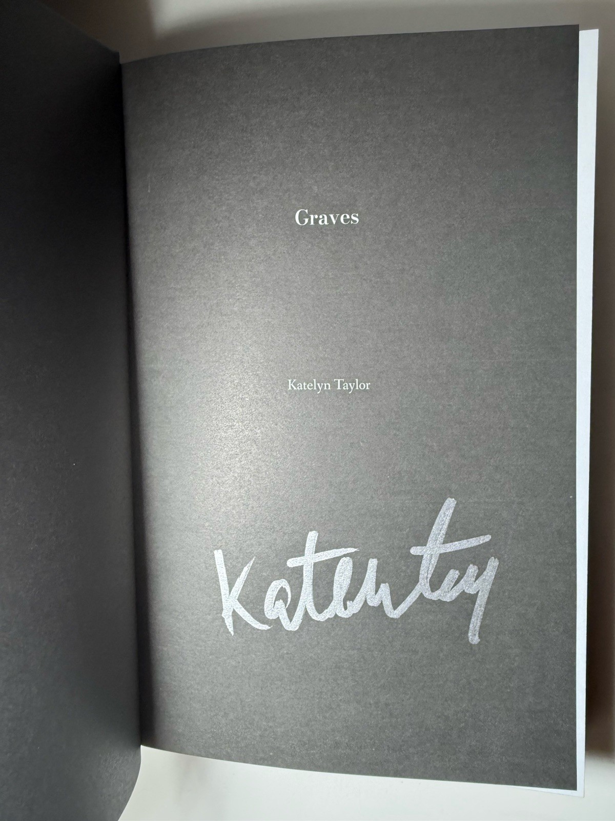 Signed 2026 Signing Exclusive Graves By Katelyn Taylor