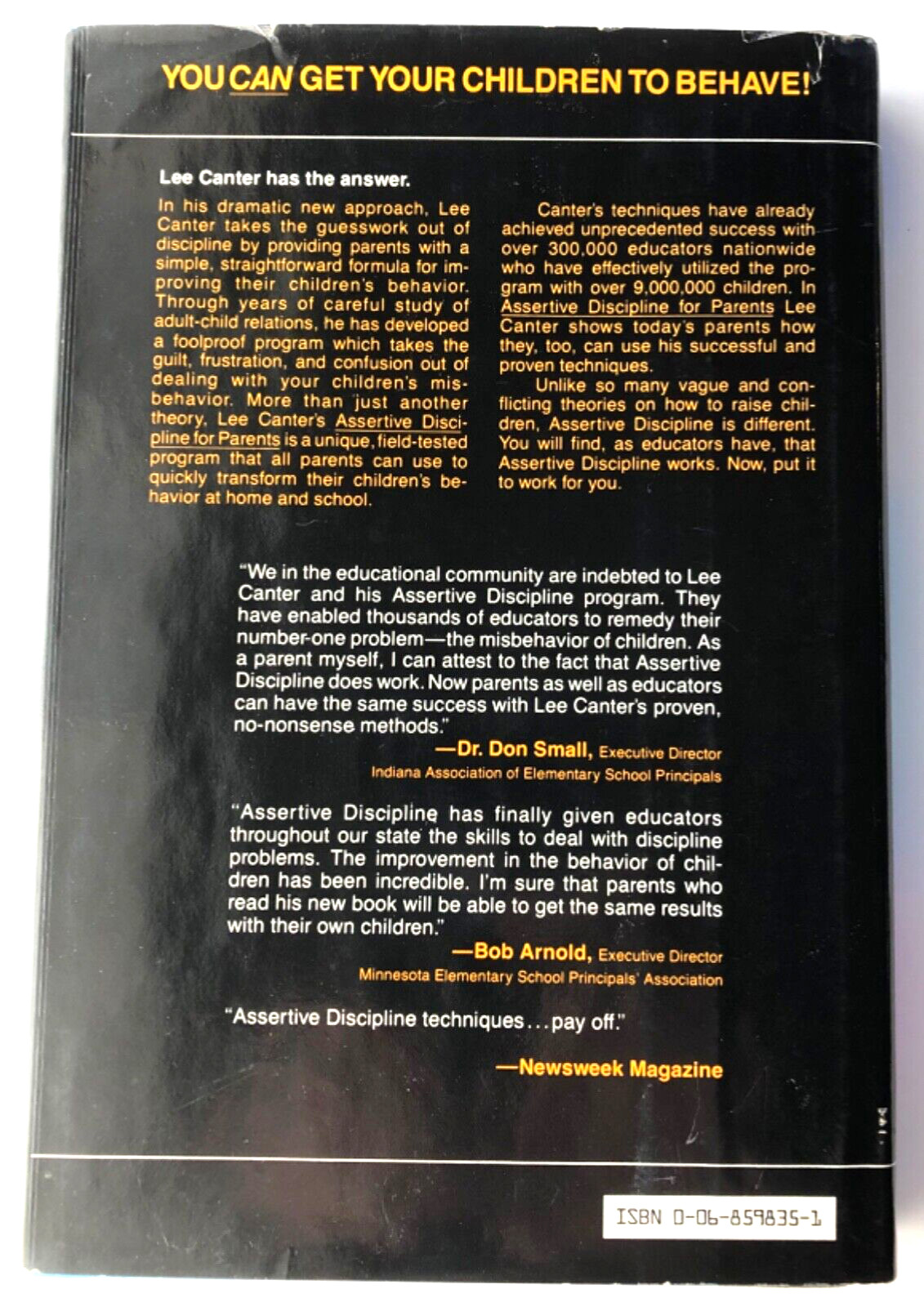 Assertive Discipline for Parents by Lee Canter – FIRST EDITION – FAST FREE SHIP