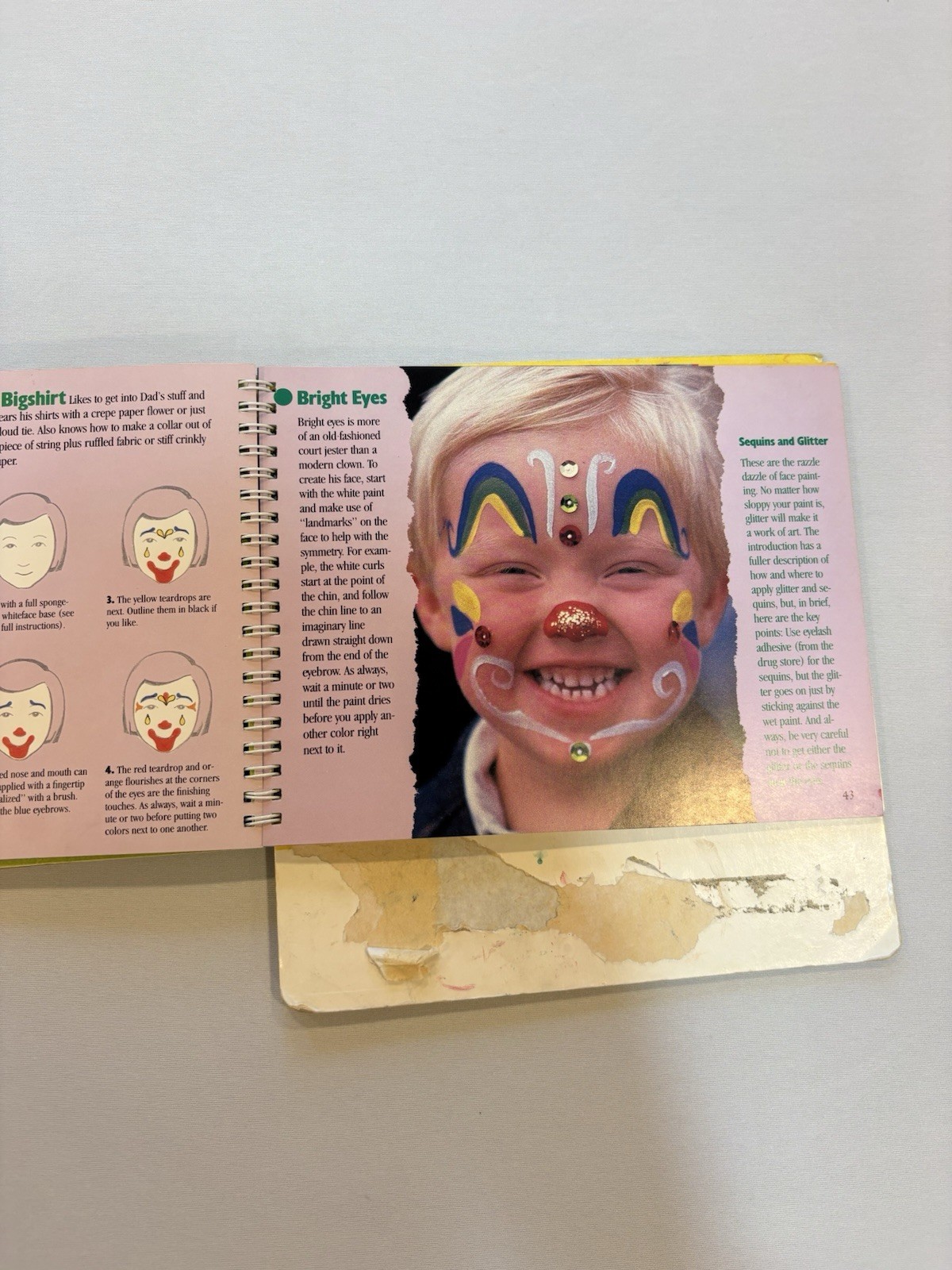 VTG 1990 FACE PAINTING~Klutz Press Spiral Book~Halloween ~ Parents Choice Award