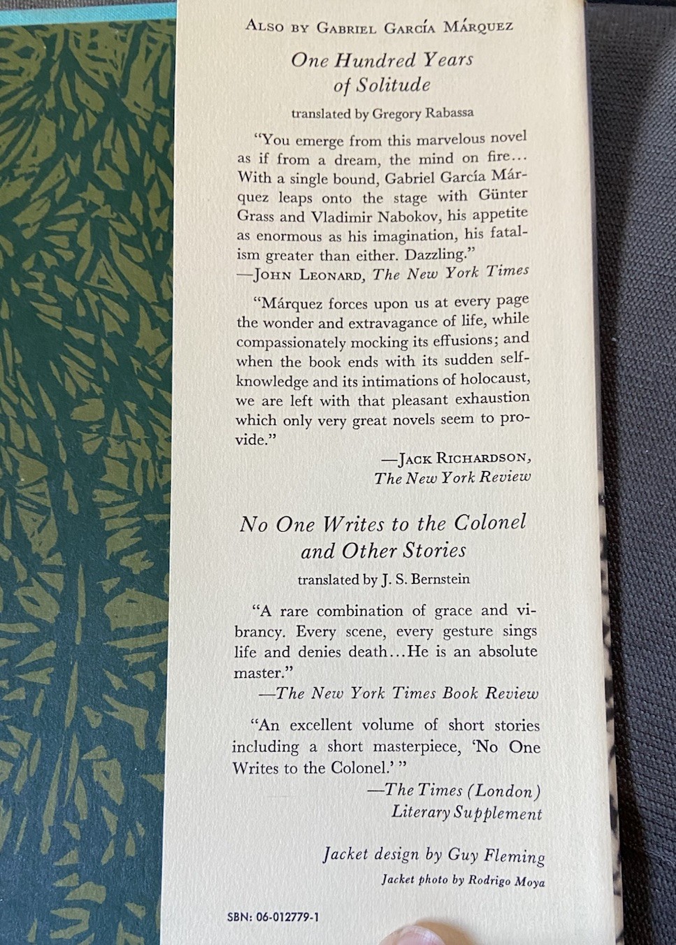Gabriel García Márquez Leaf Storm and Other Stories HC DJ Harper & Row 1972
