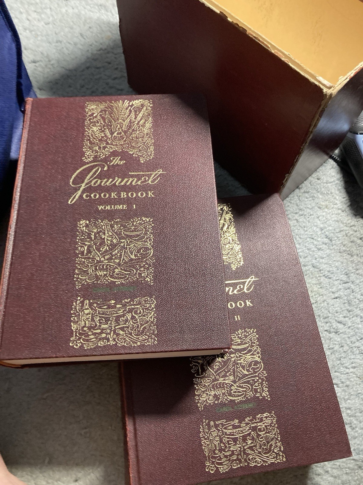 The Gourmet Cookbook Volume 1 & 2 Revised 1st printing 1965 Color Illustrations