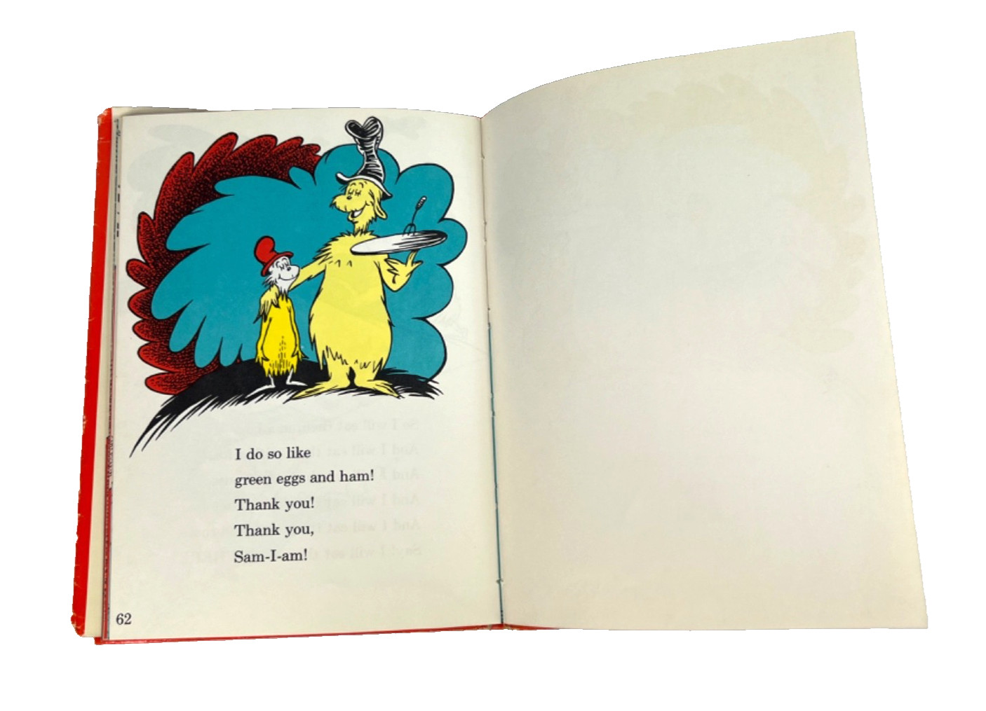 GREEN EGGS AND HAM Dr. Seuss Hardcover Book/Jacket 1960 First Edition 62 Pages