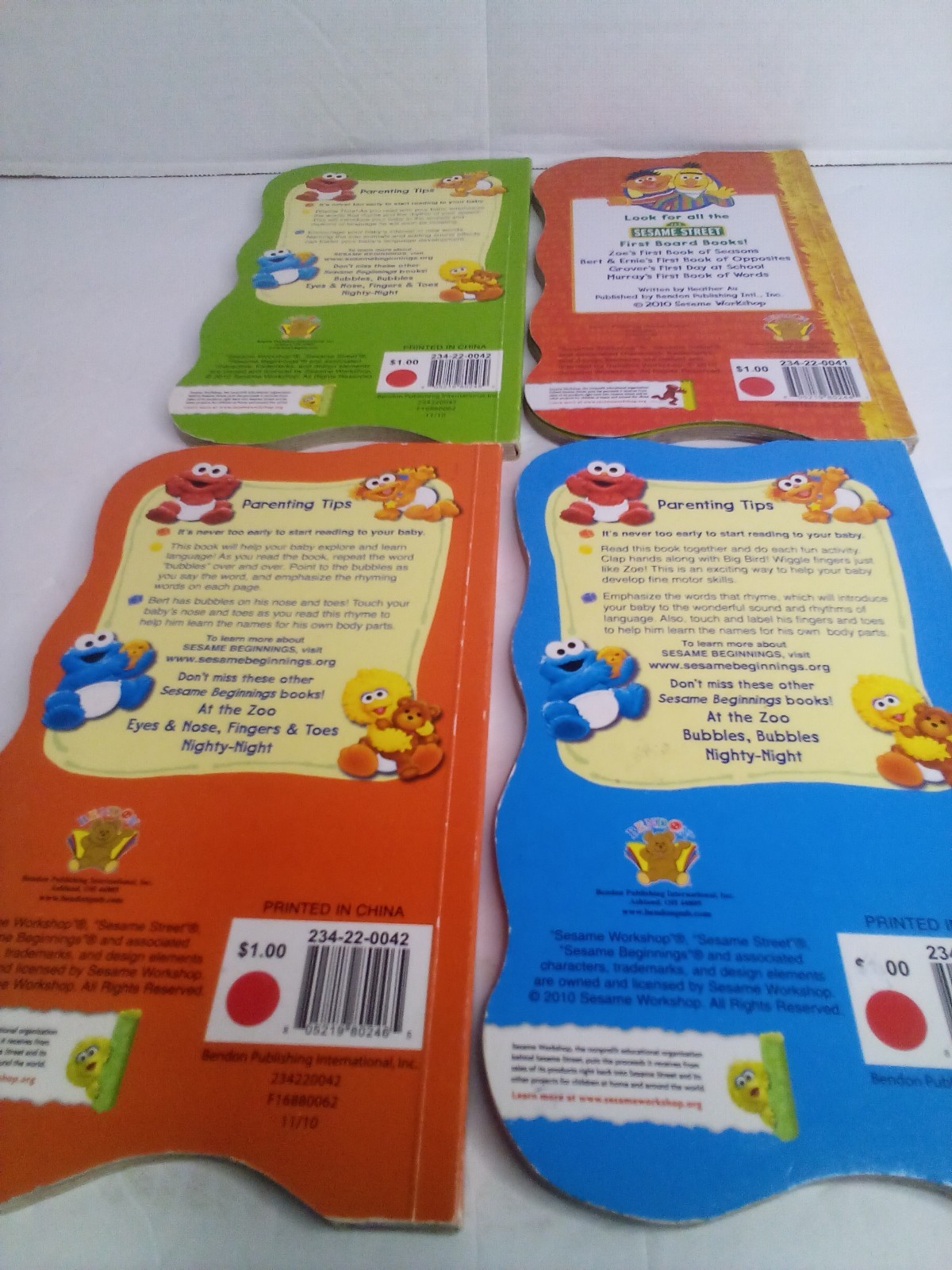 Sesame Street Board Book Lot of 4 Bendon Publishing