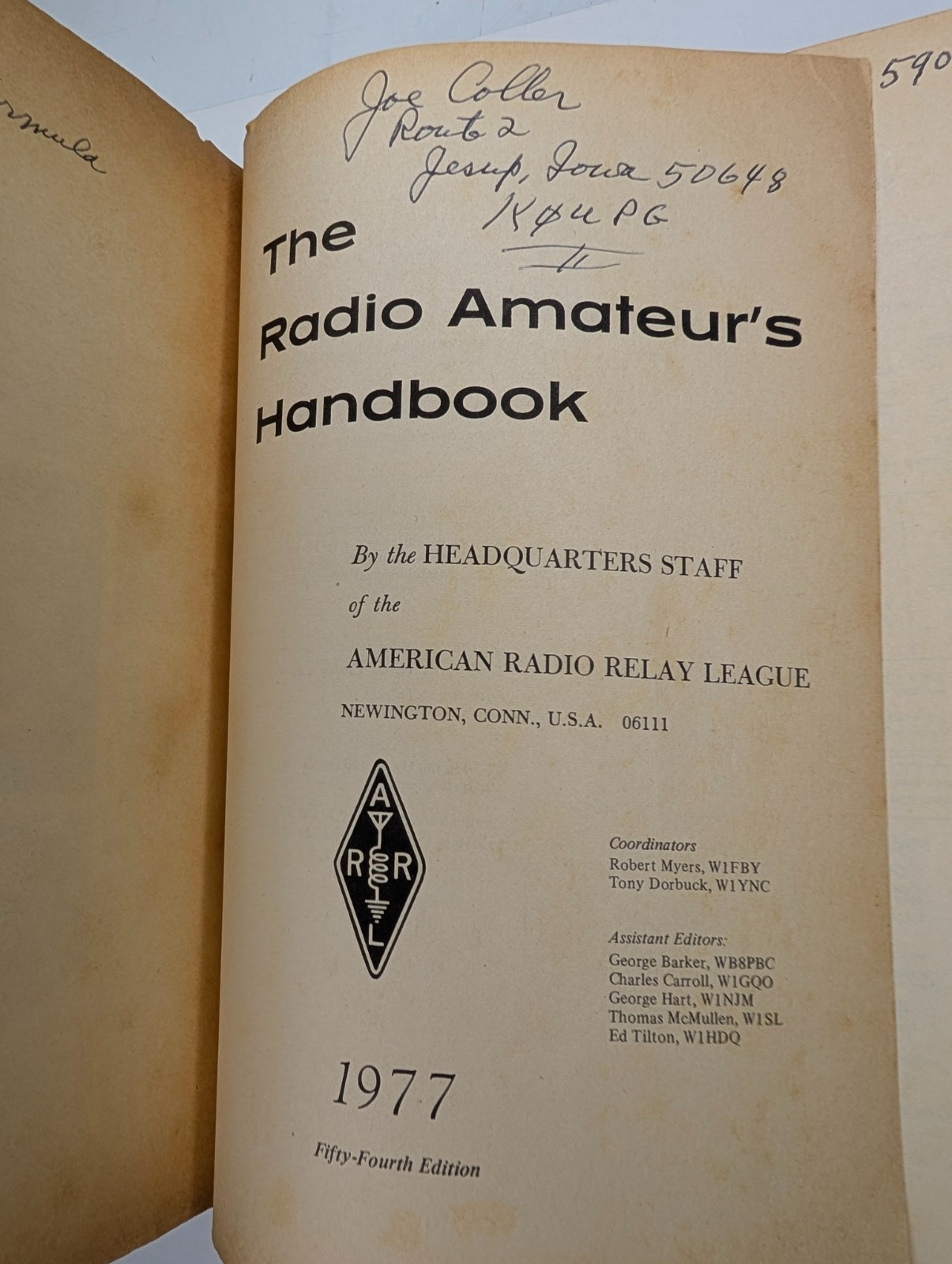 1977 The Radio Amateur’s Handbook 54th Ed ARRL Ham Radio Manual Vtg Electronics