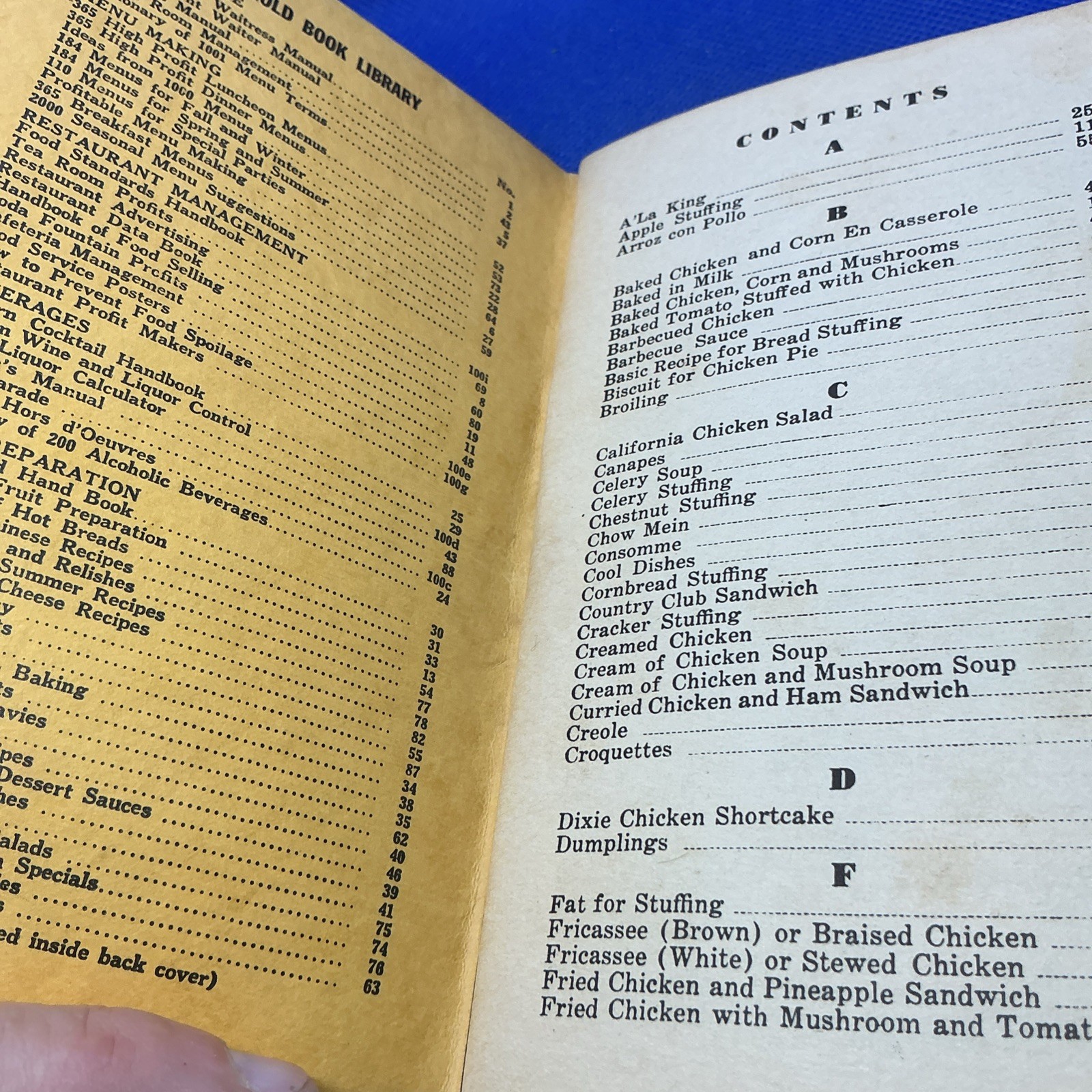 Chicken Recipies #58 Hospitality Pocket Book SC Dahl Alice Easton Rare & HTF