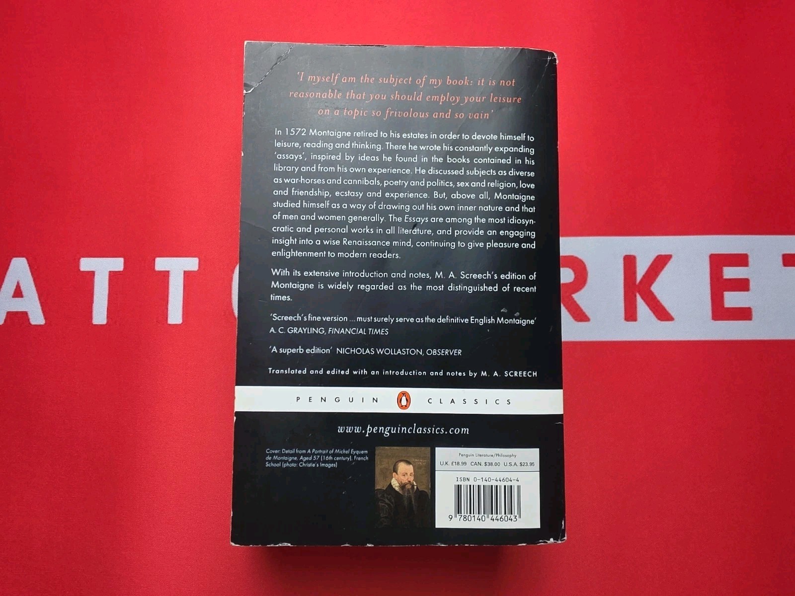 The Complete Essays Michel De Montaigne Penguin Classics Paperback Book